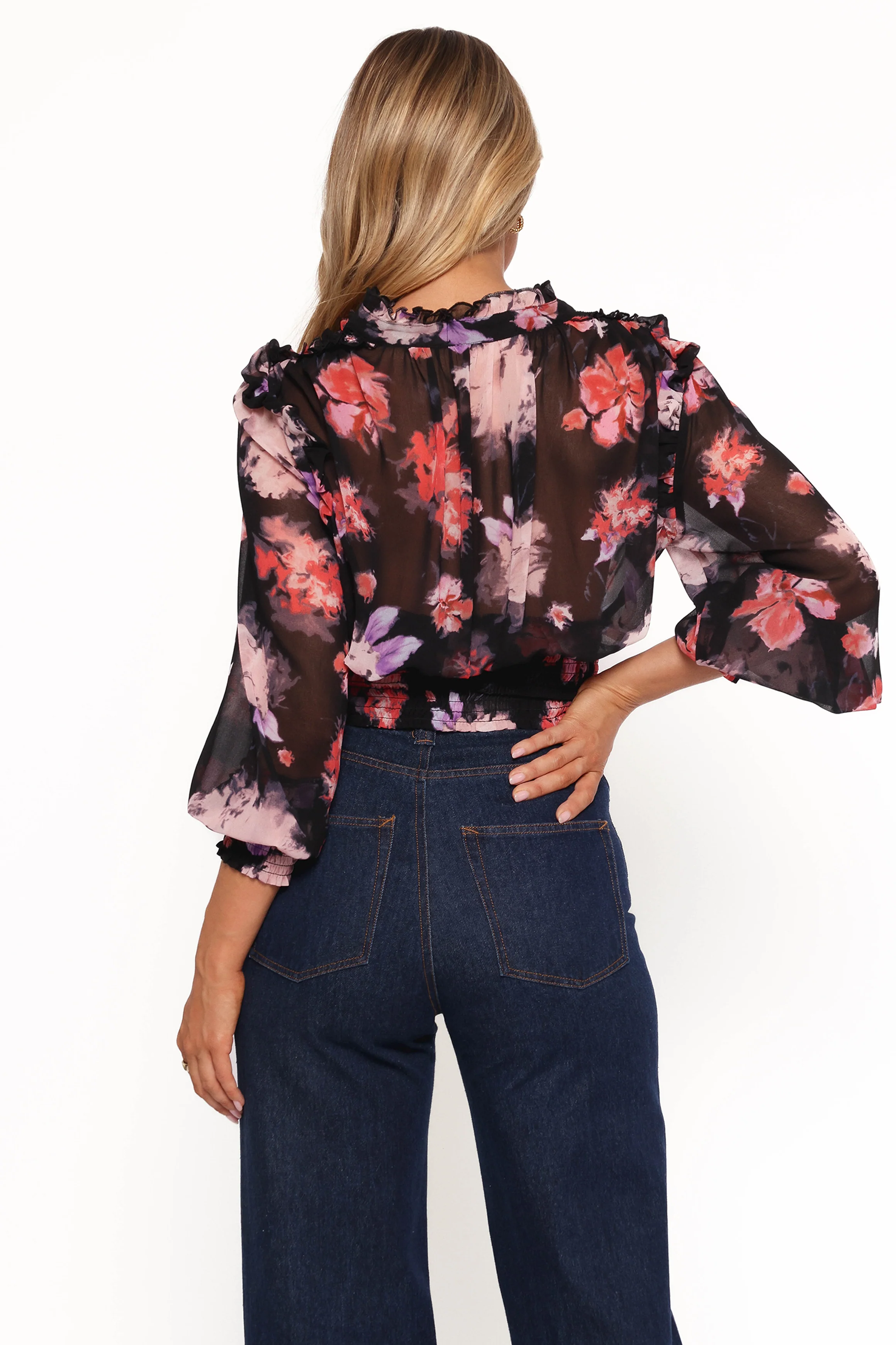 Cody Top - Black Blurred Floral - Image 4
