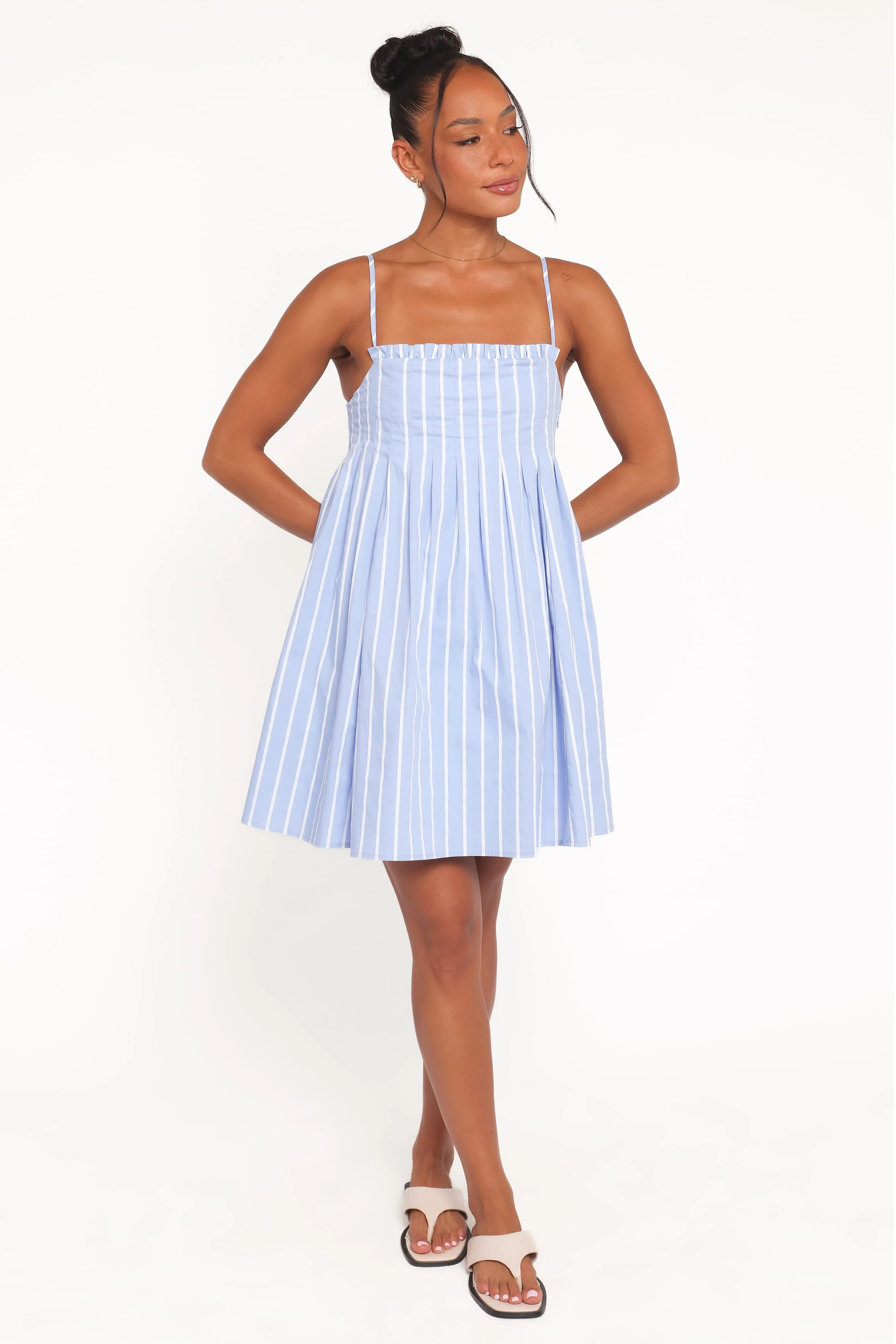 Cole Mini Dress - Blue Stripe - Image 5