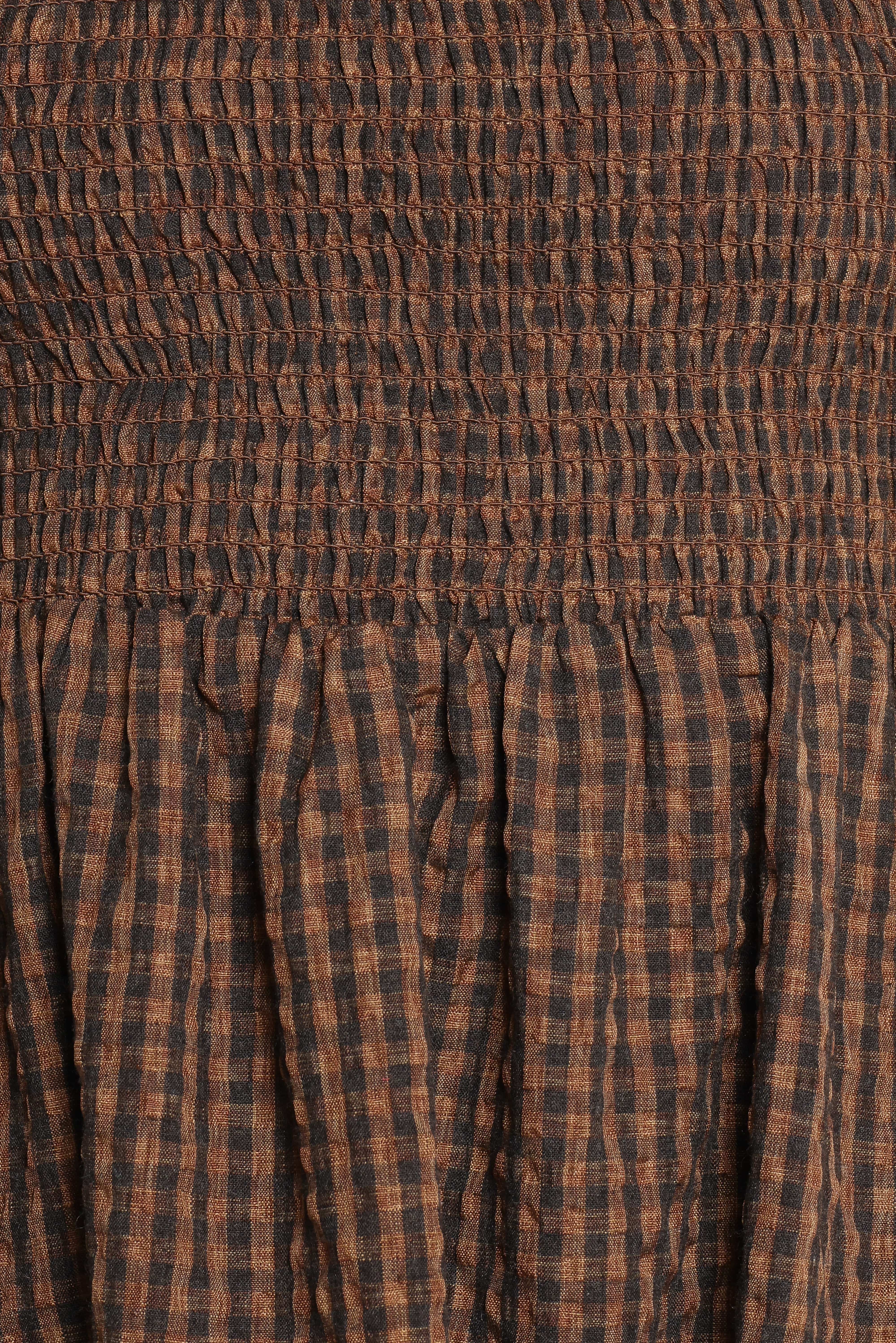 Cyrena Maxi Dress - Brown Check - Image 8