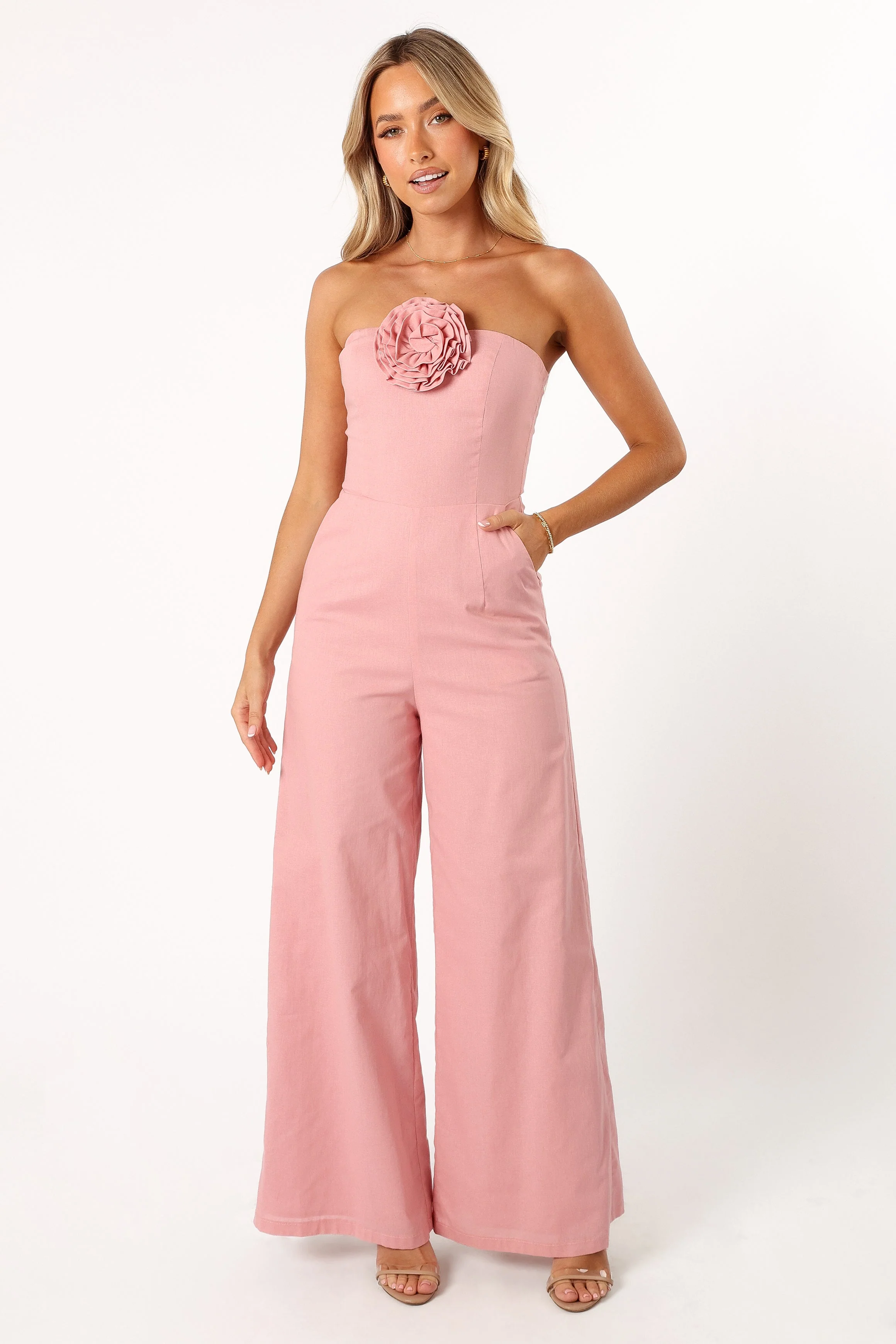 Daisy Strapless Jumpsuit - Dusty Rose - Image 5