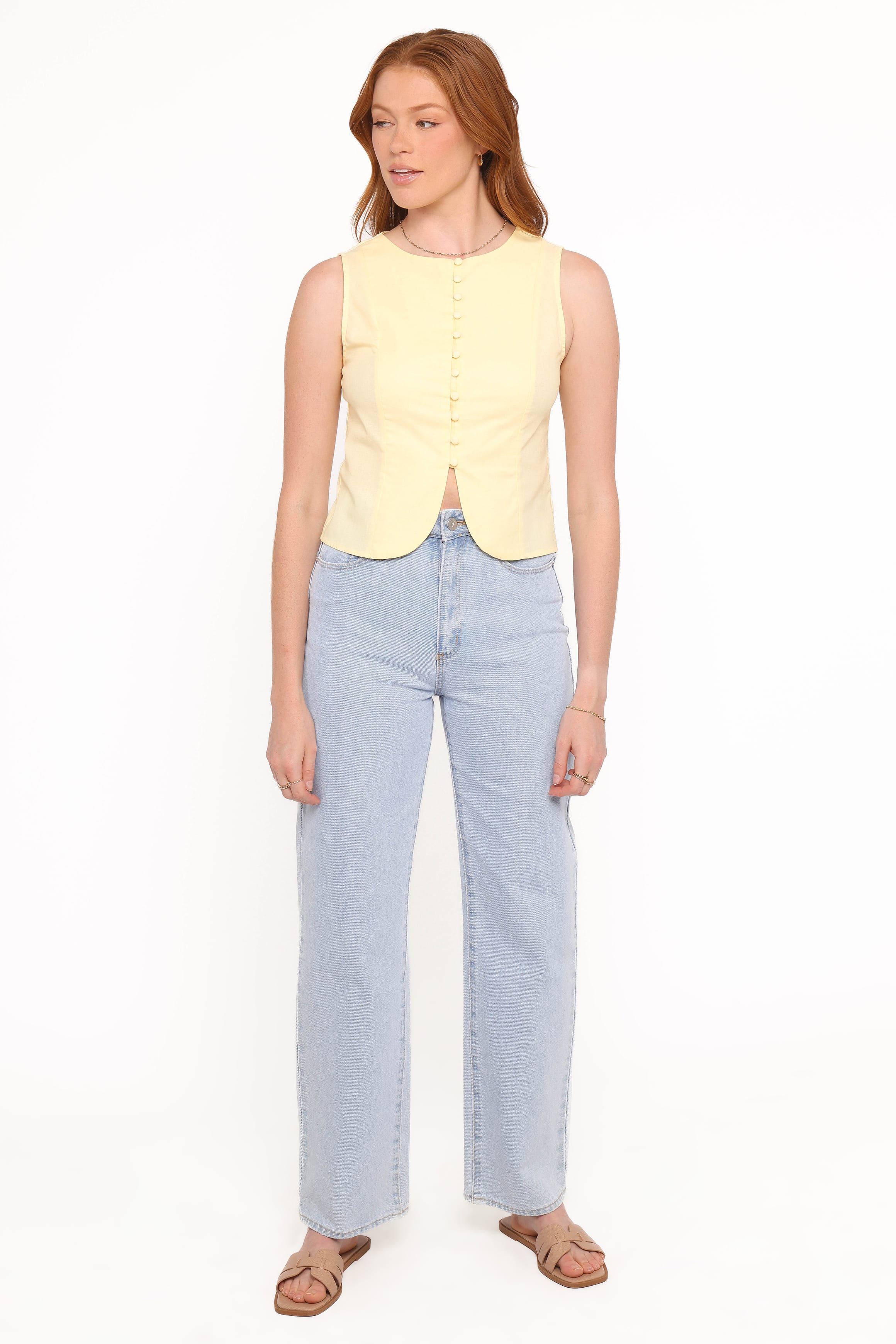 Daniella Linen Vest - Butter Yellow - Image 5