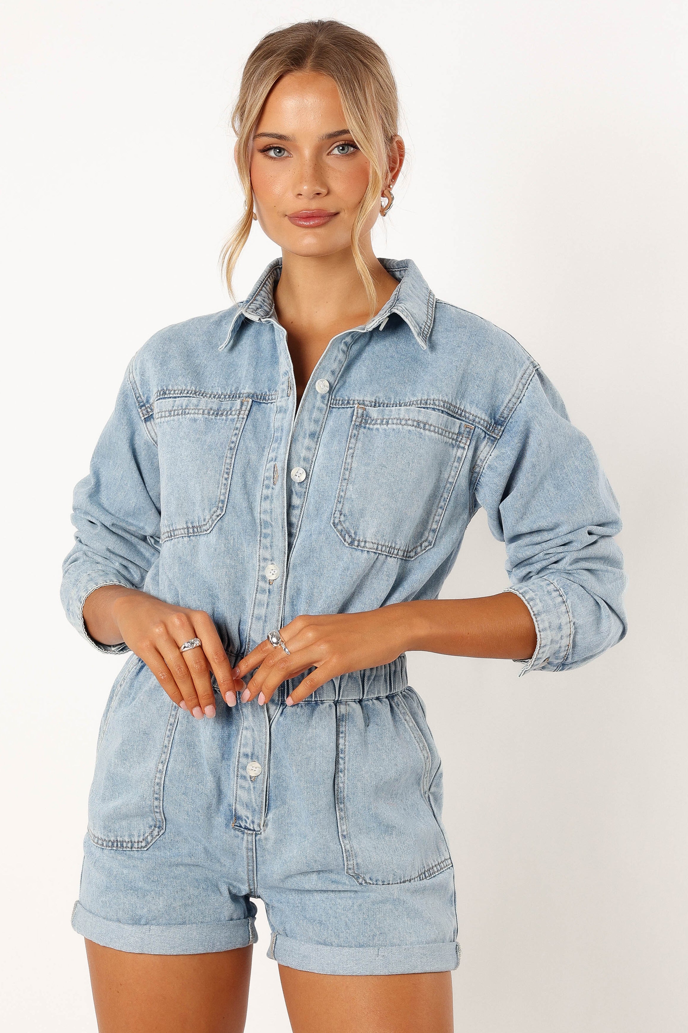 Danielle Romper - Medium Denim - Image 4