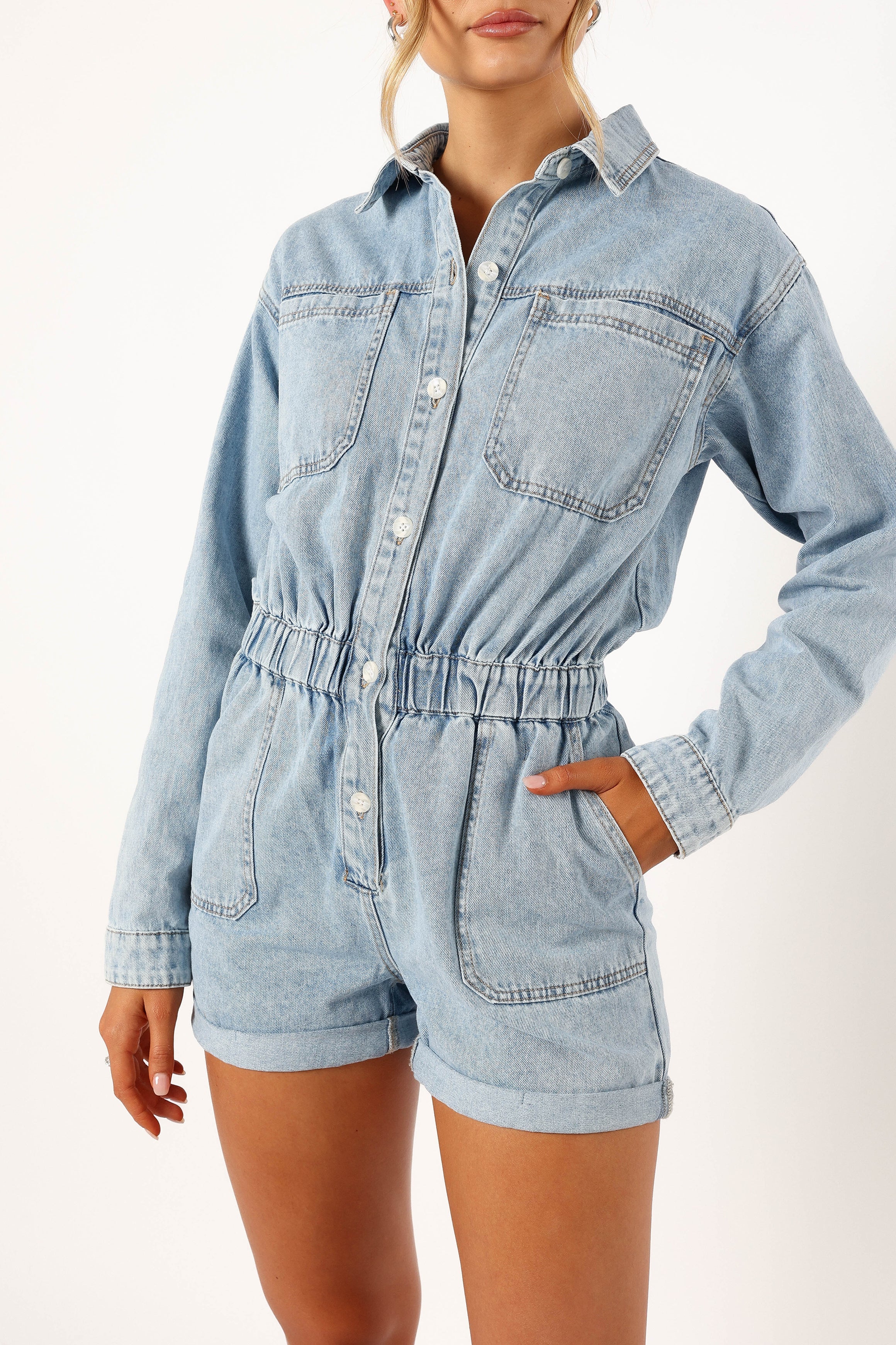 Danielle Romper - Medium Denim - Image 7