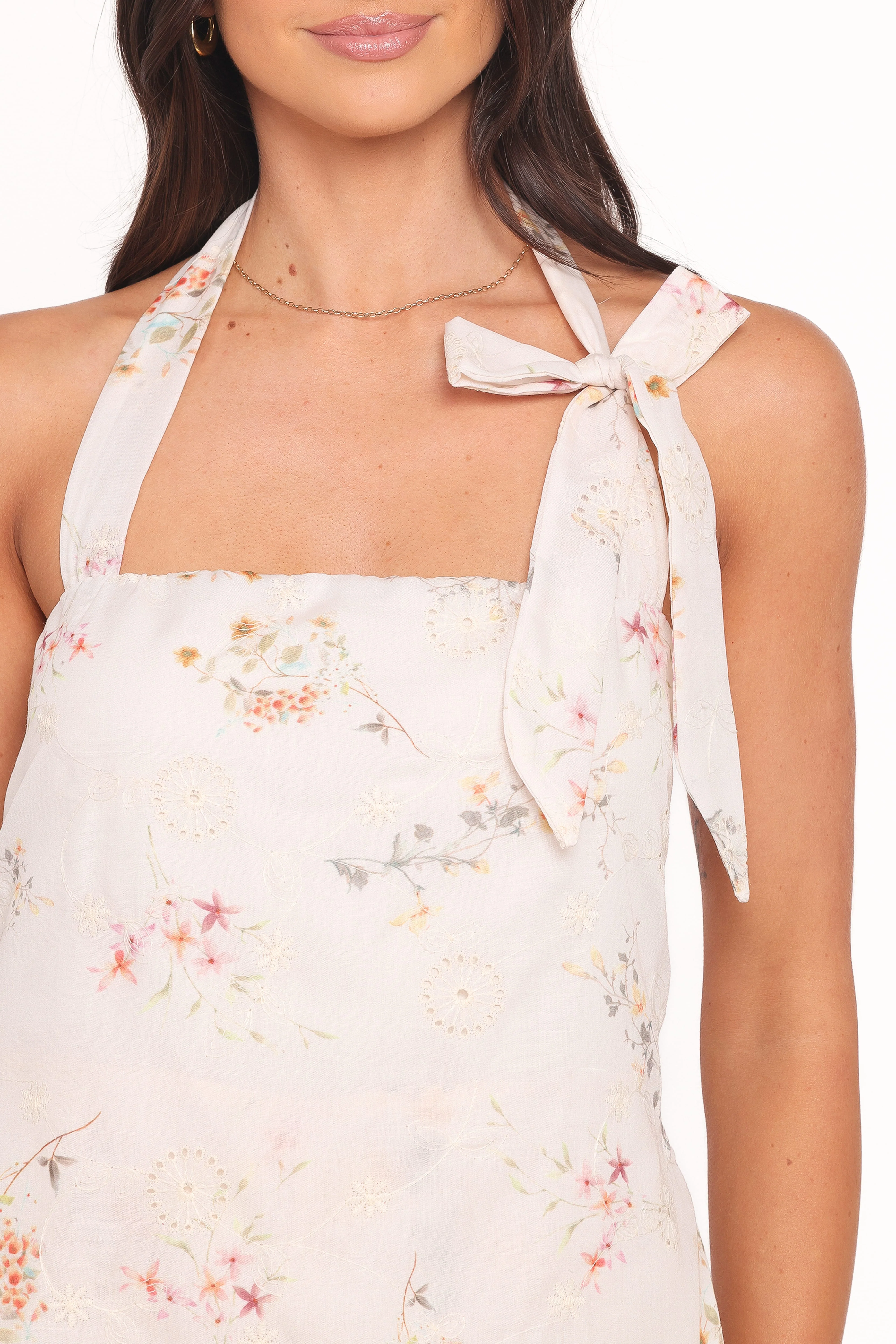 Danika Tie Neck Playsuit - Ditsy Floral - Image 2