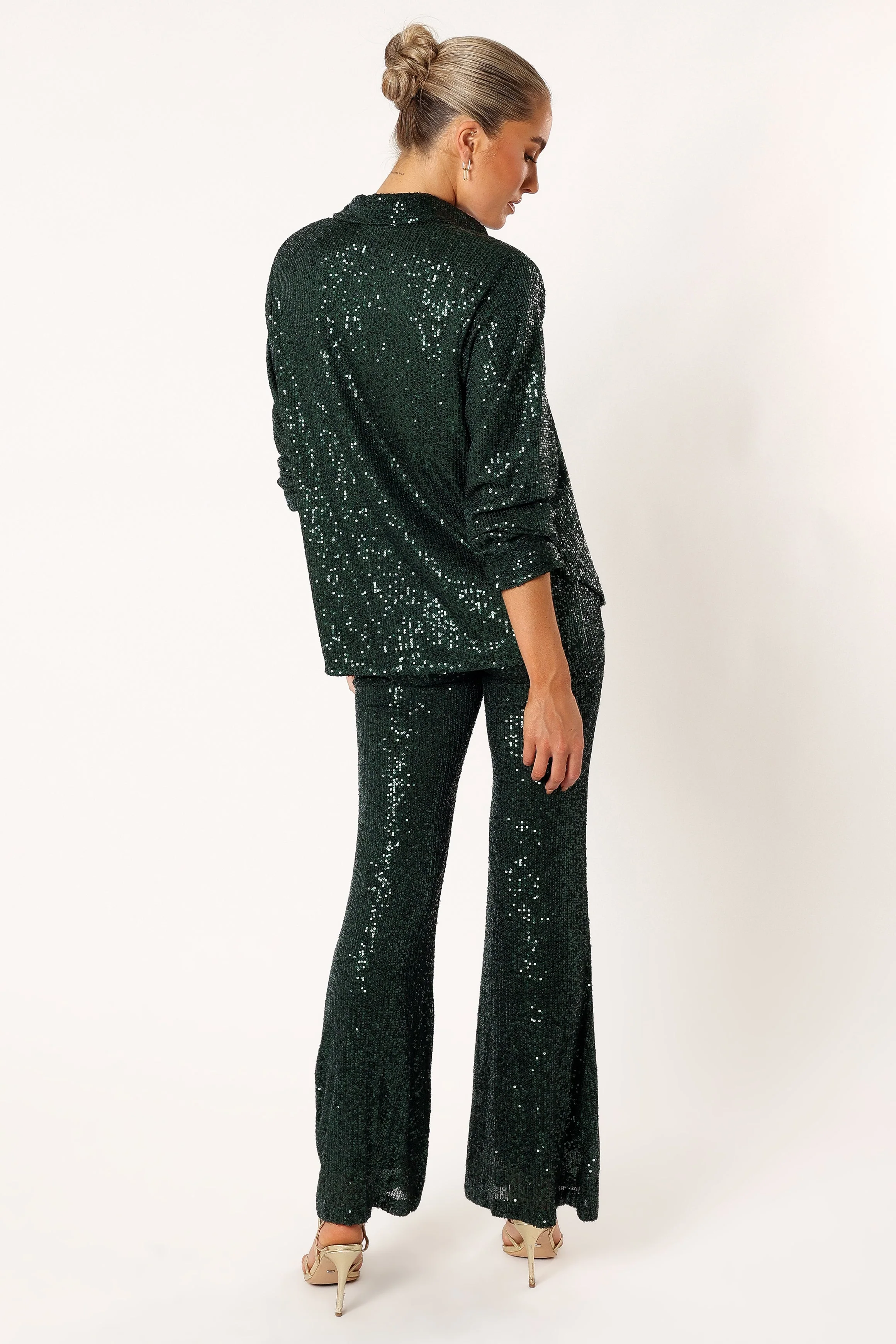Darcy Sequin Two Piece Pant Set - Hunter Green - Image 7