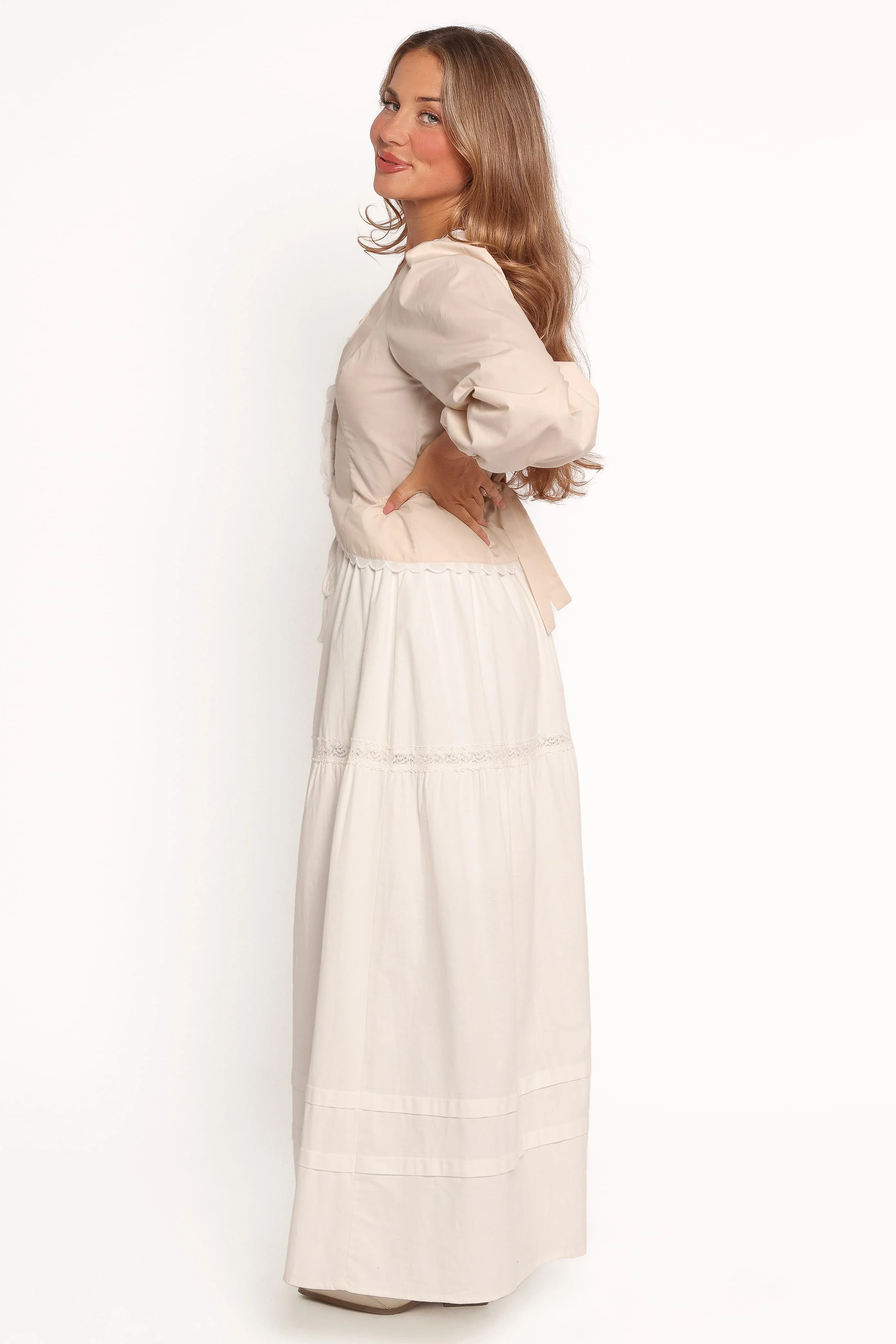Darlia Tiered Maxi Skirt - White - Image 6