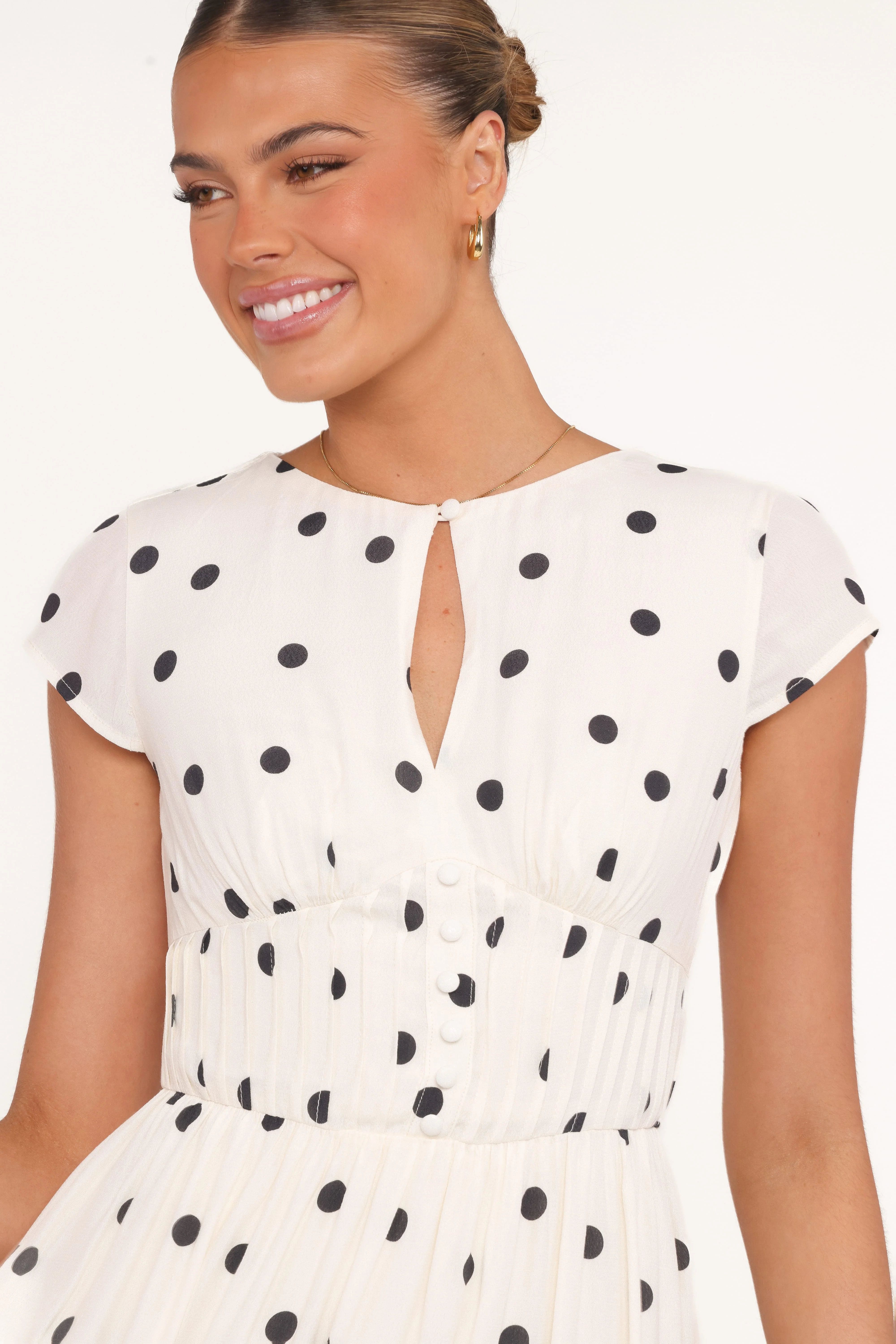 Darline Midi Dress - White Polka Dot - Image 2