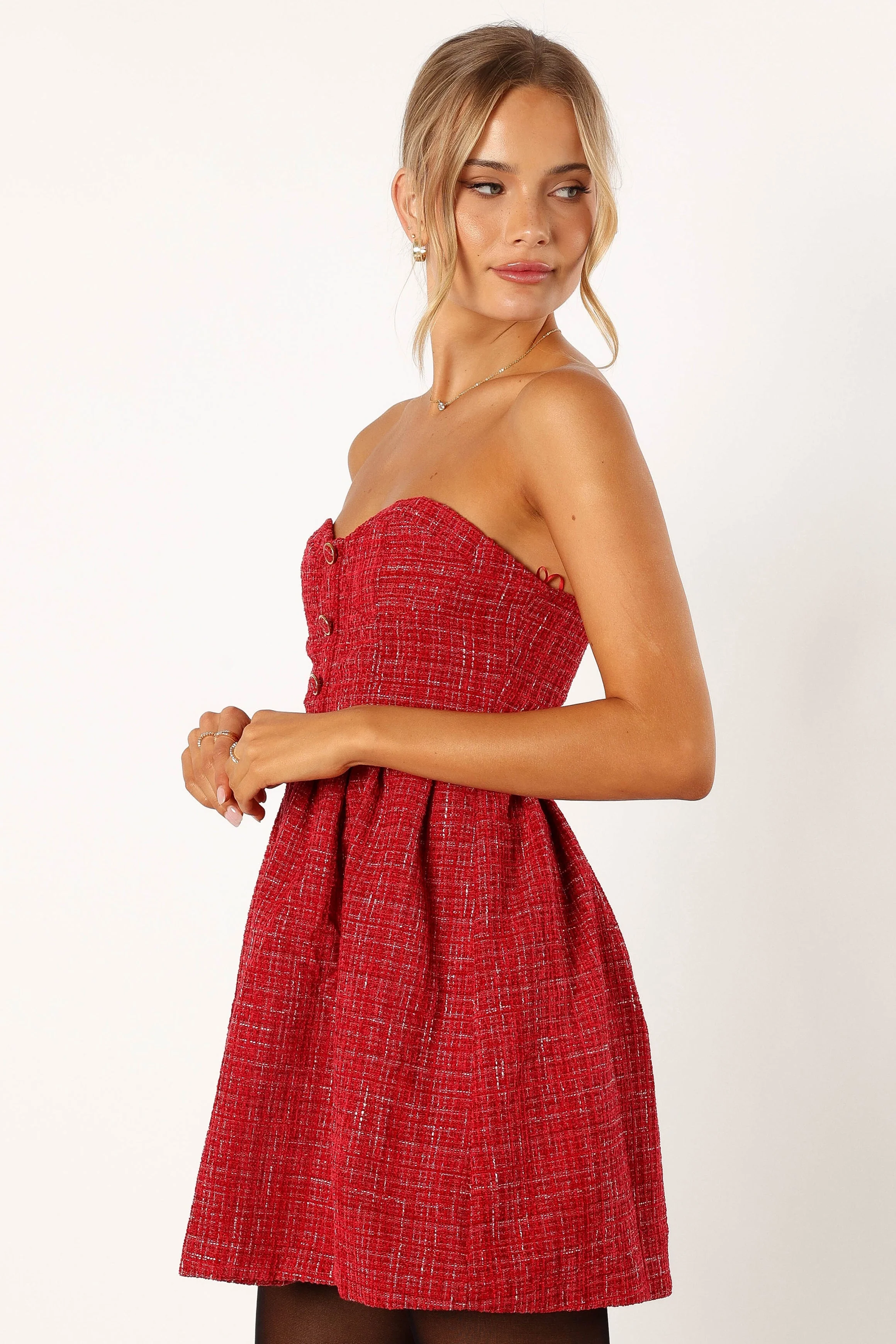 Dasher Strapless Mini Dress - Red - Image 3