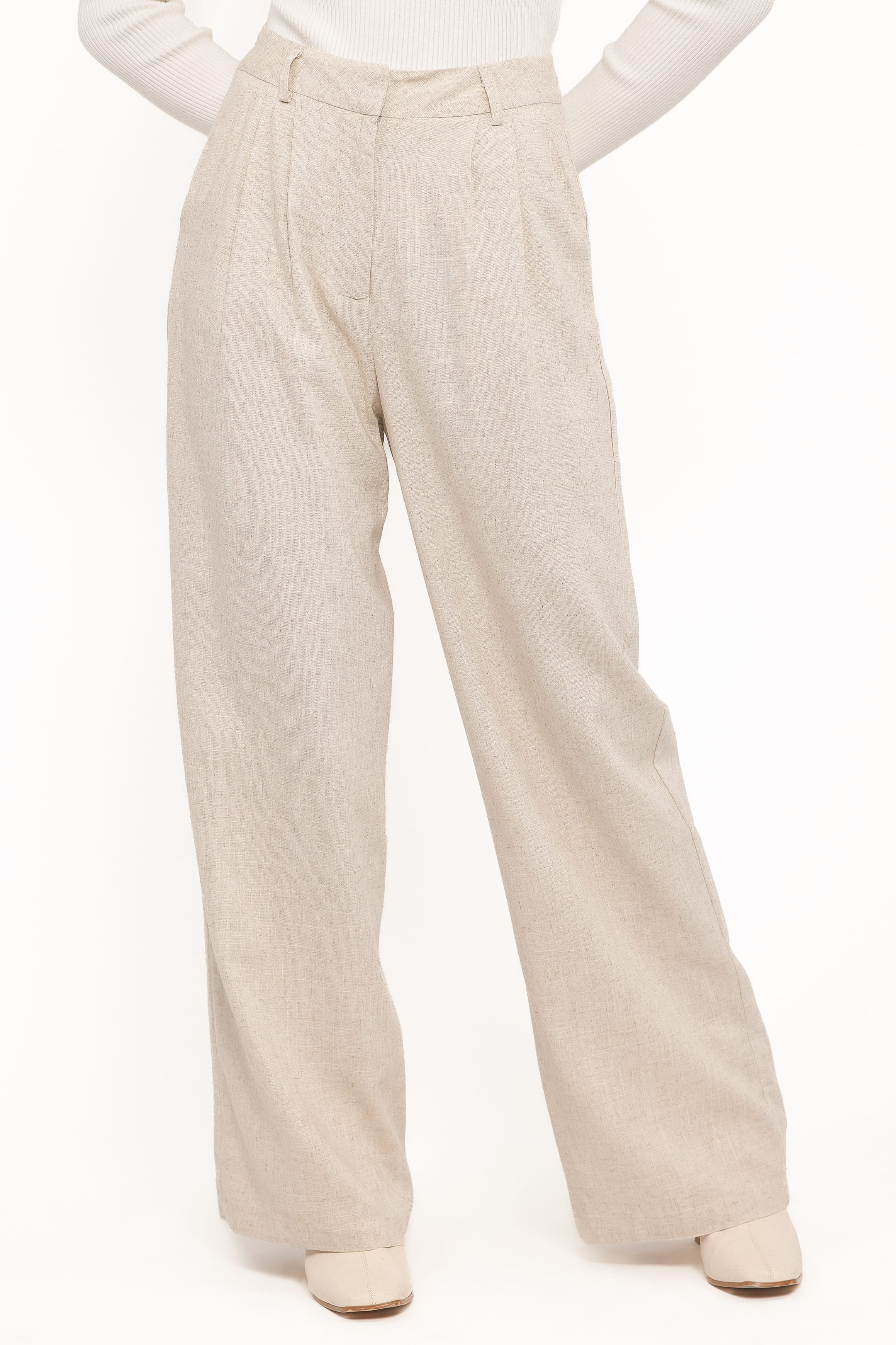 Dean Linen Pants - Beige - Image 3