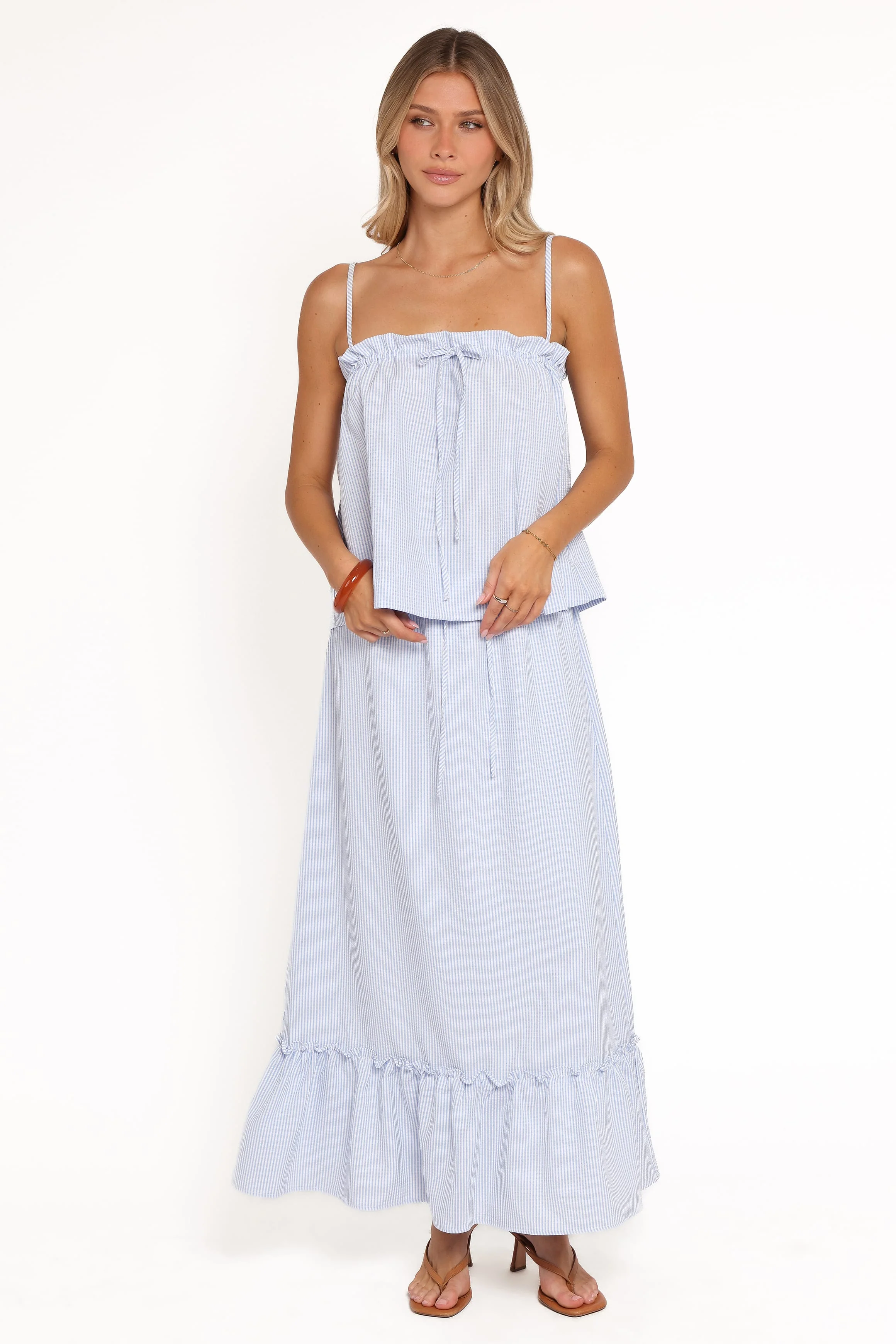 Delyra Maxi Skirt - Blue Stripe - Image 2