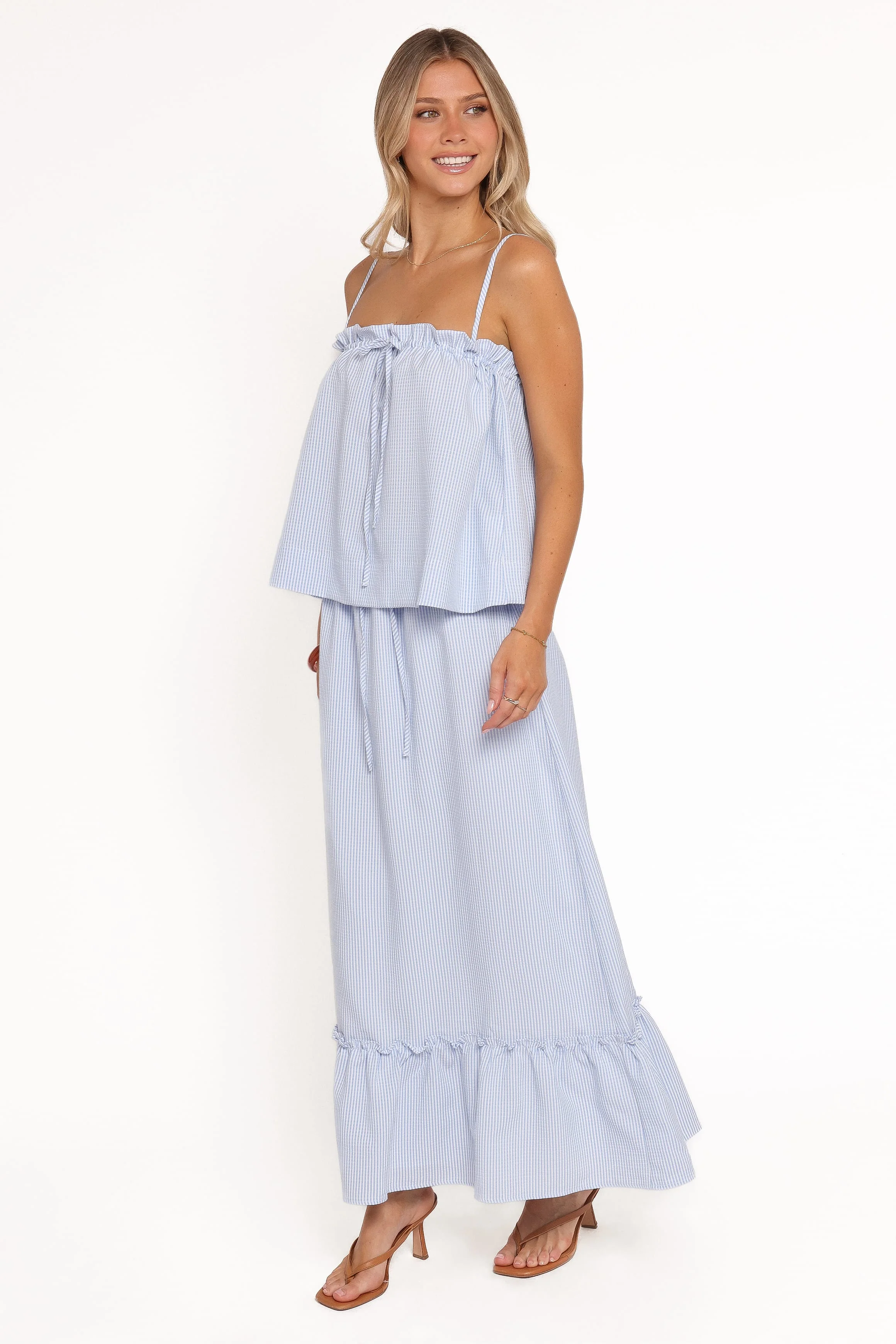Delyra Maxi Skirt - Blue Stripe - Image 4