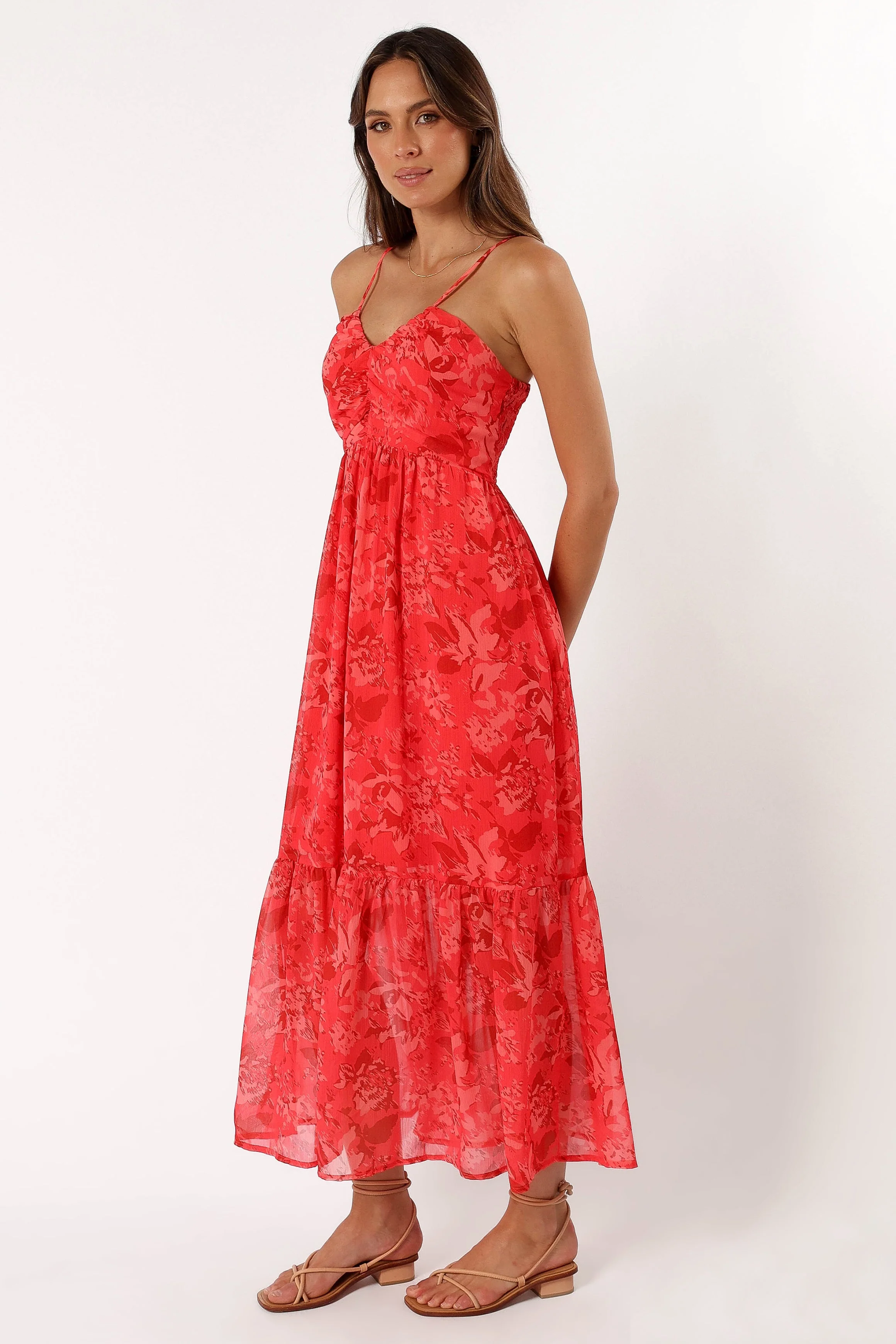 Destiny Midi Dress - Red - Image 3