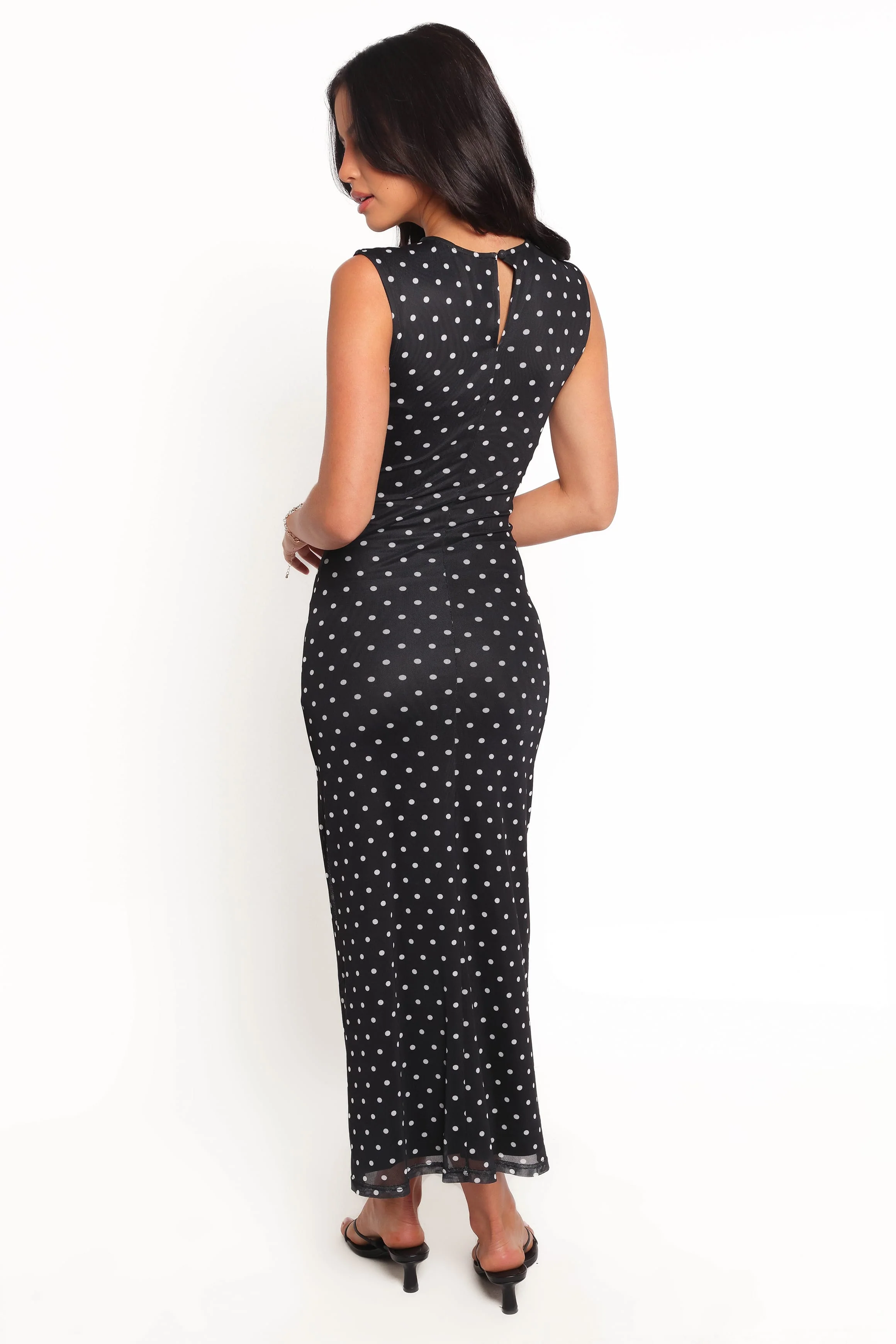 Drea Maxi Dress - Black Polka Dot - Image 4