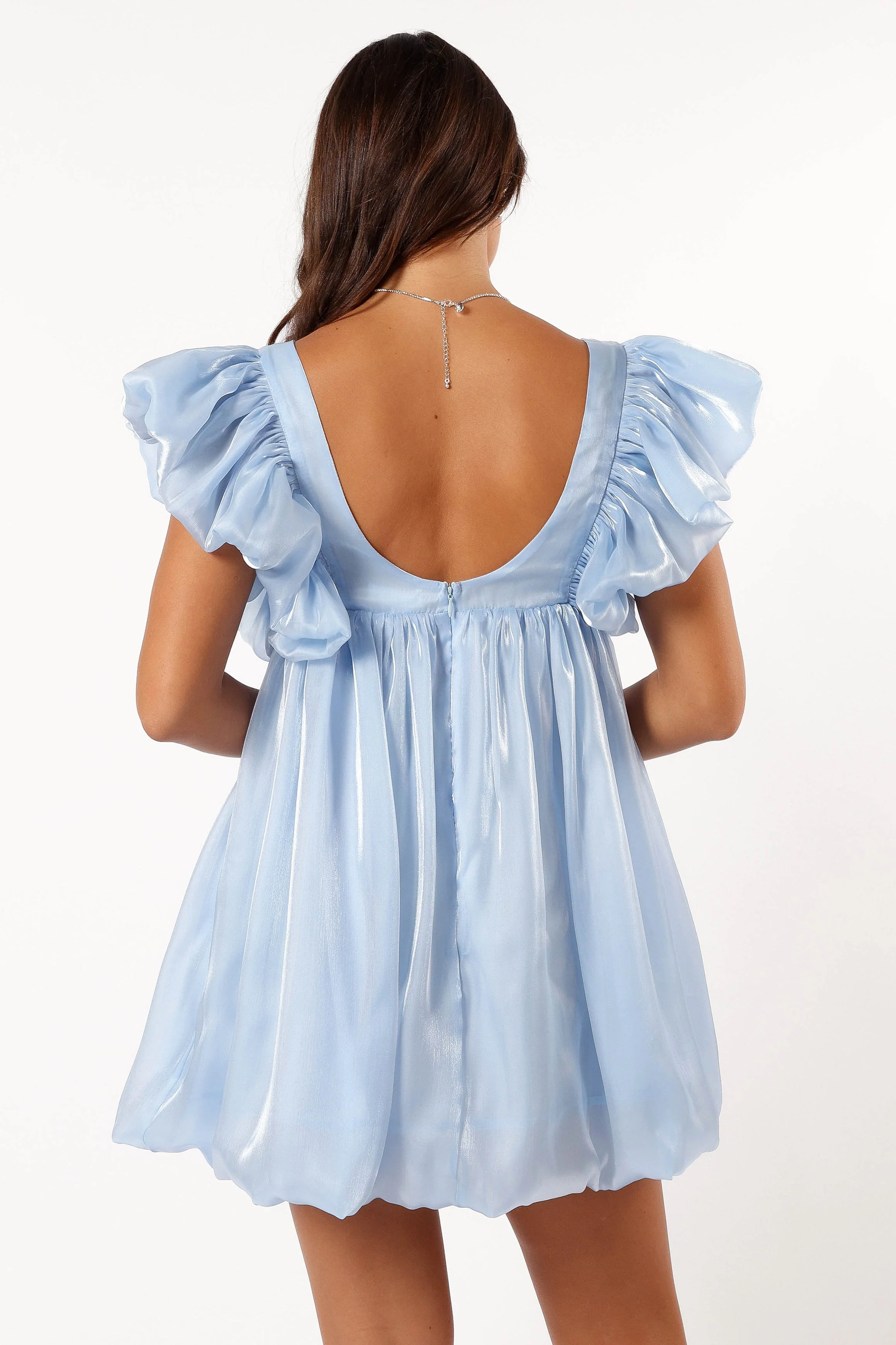 Dulip Frill Sleeve Mini Dress - Blue - Image 4