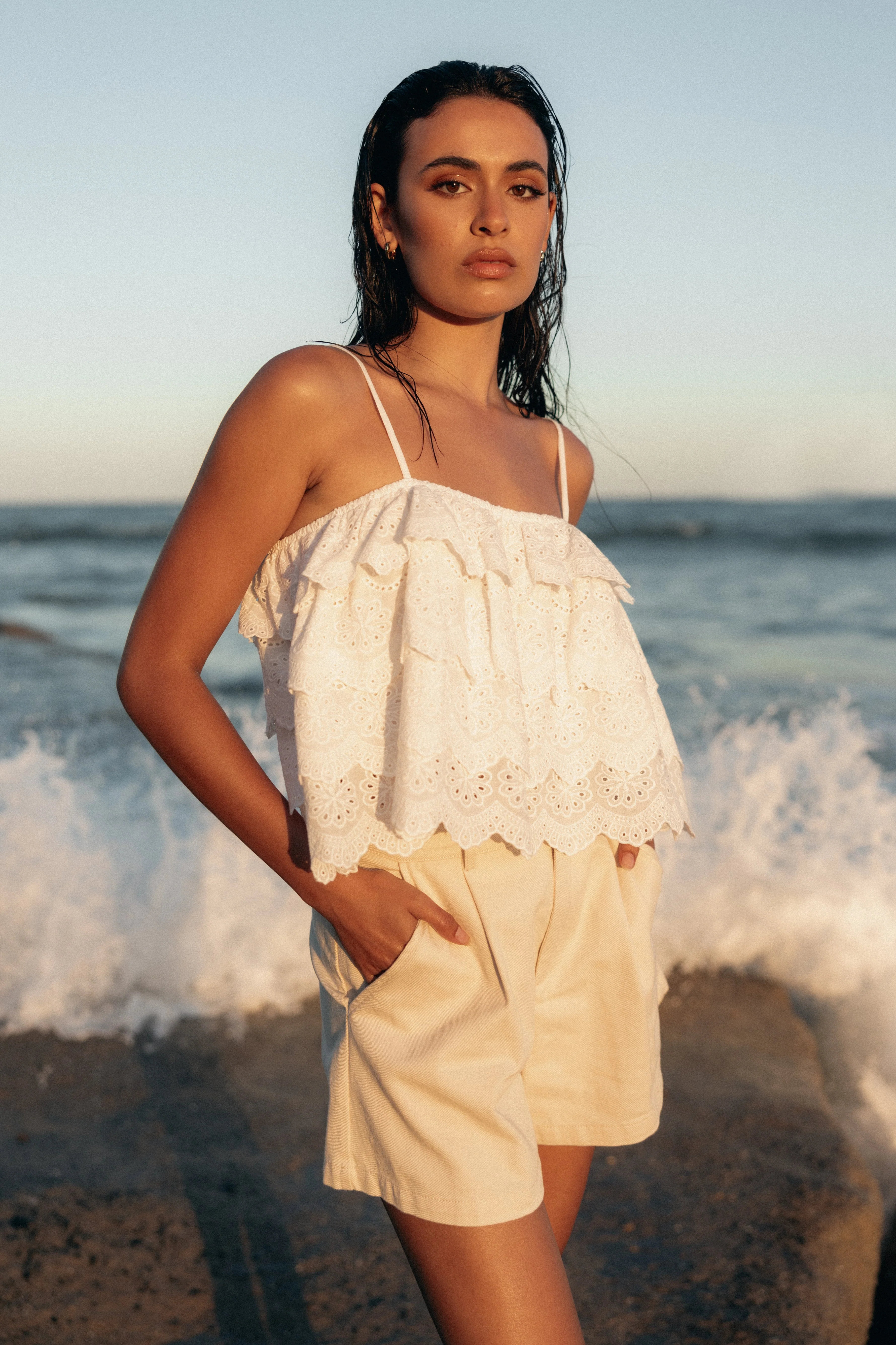 Ebbie Lace Top - White - Image 2
