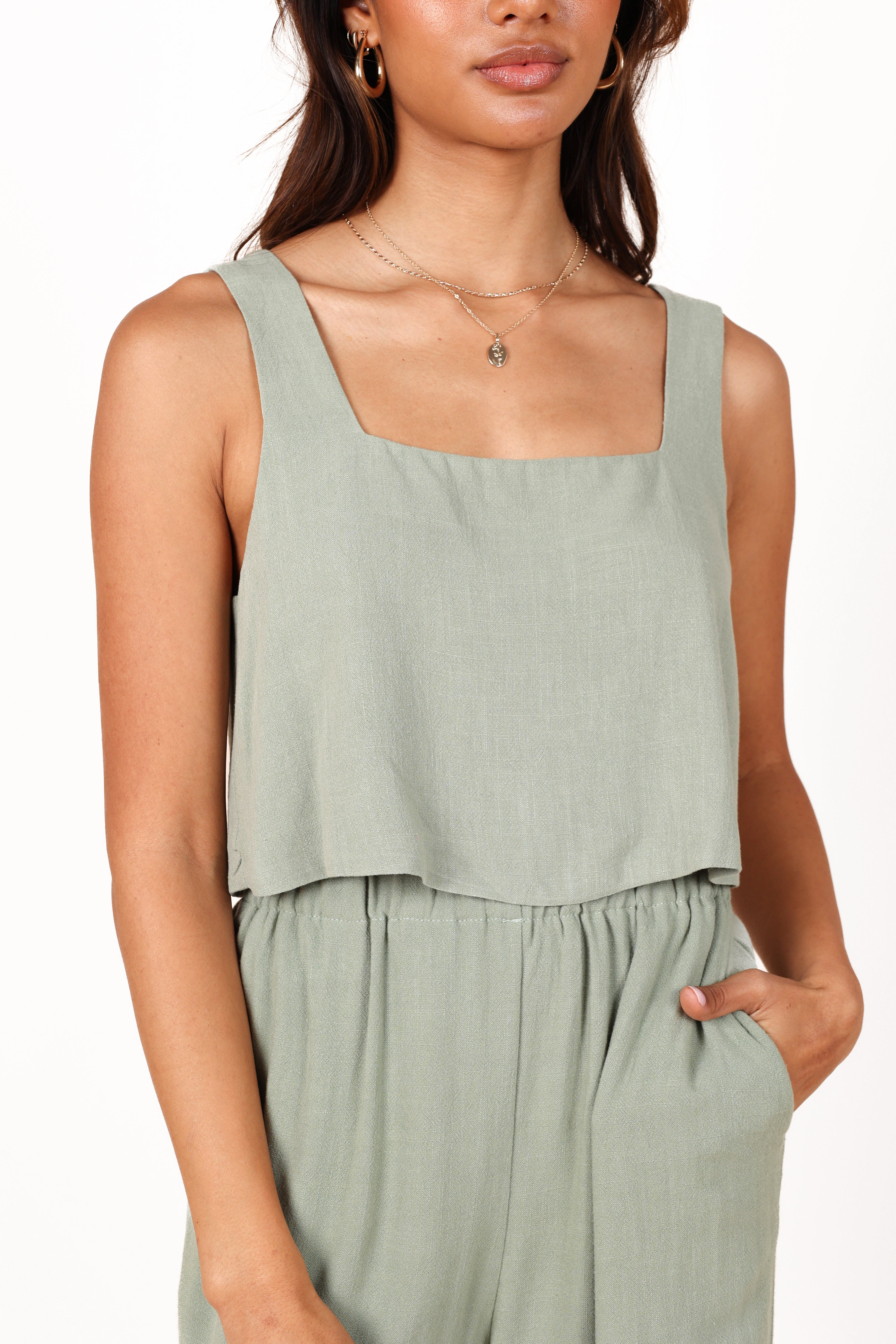 Eleanor Cropped Top - Green - Image 5