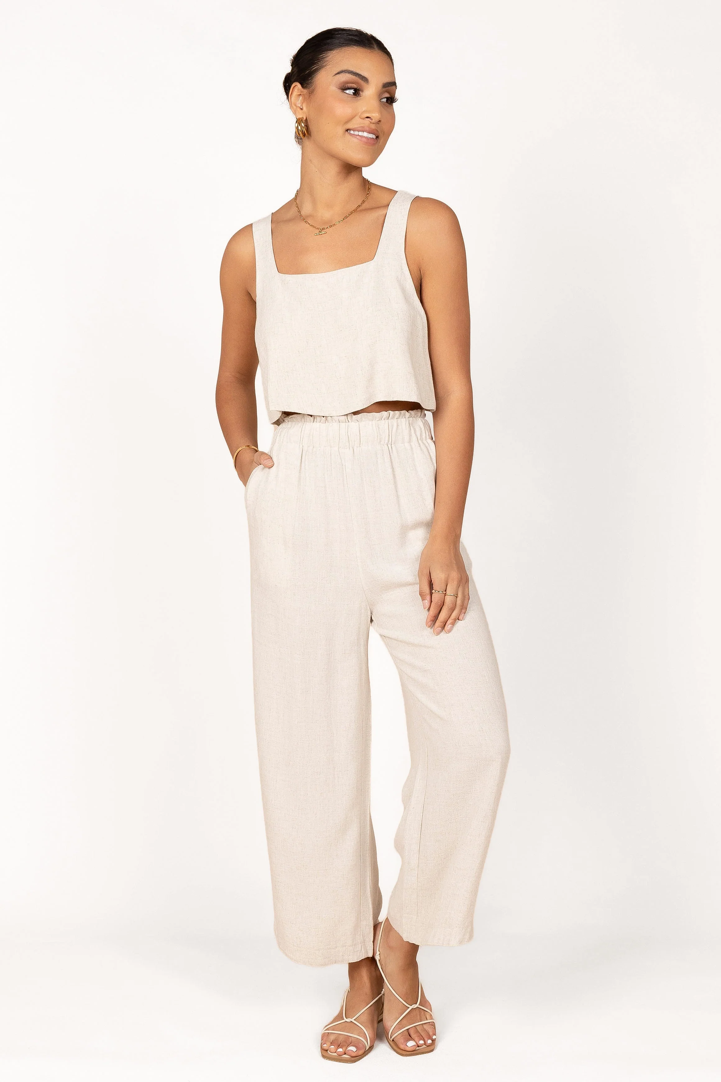 Eleanor High Waisted Pants - Beige - Image 7
