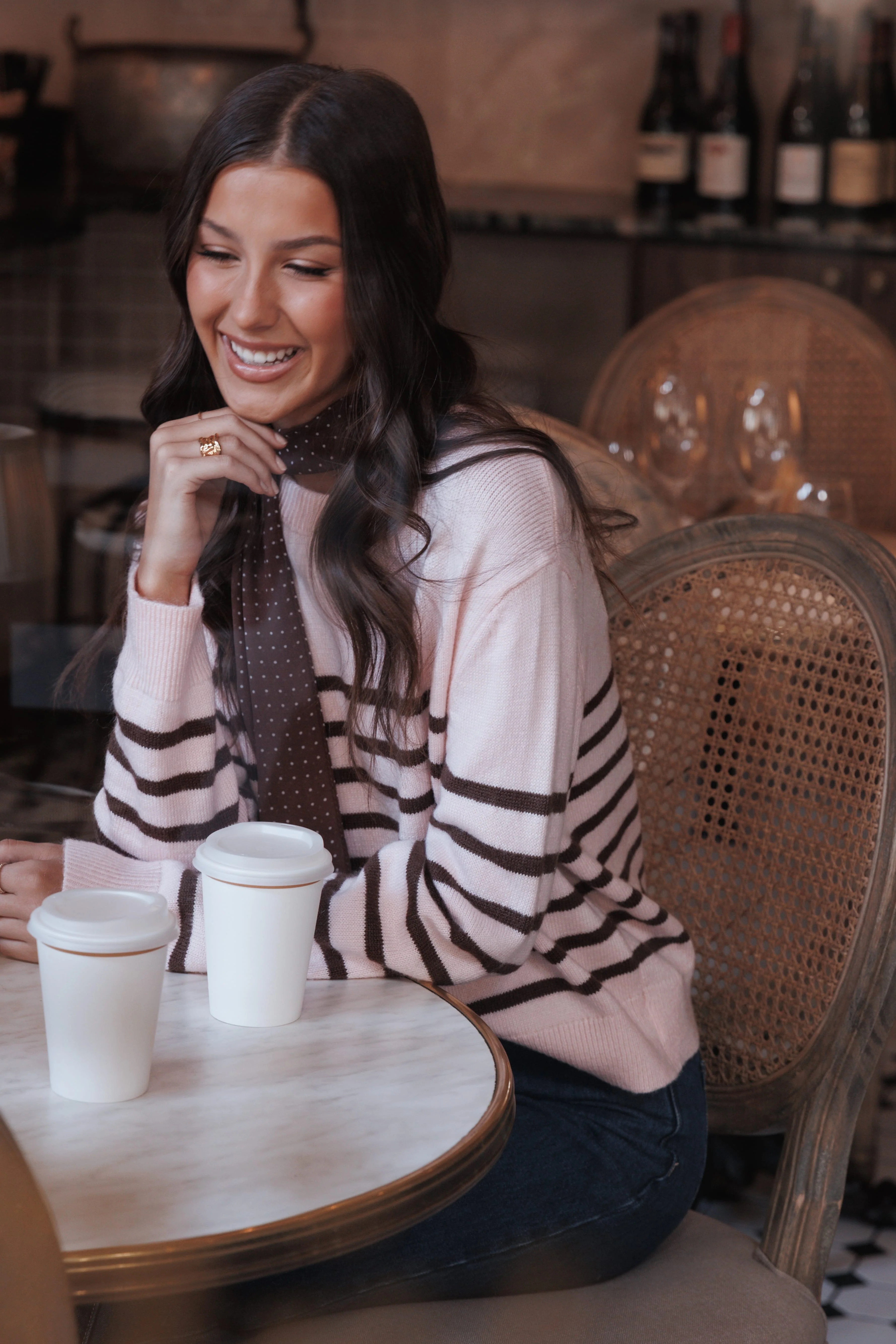 Eleanora Striped Knit Pullover Sweater - Pink - Image 8