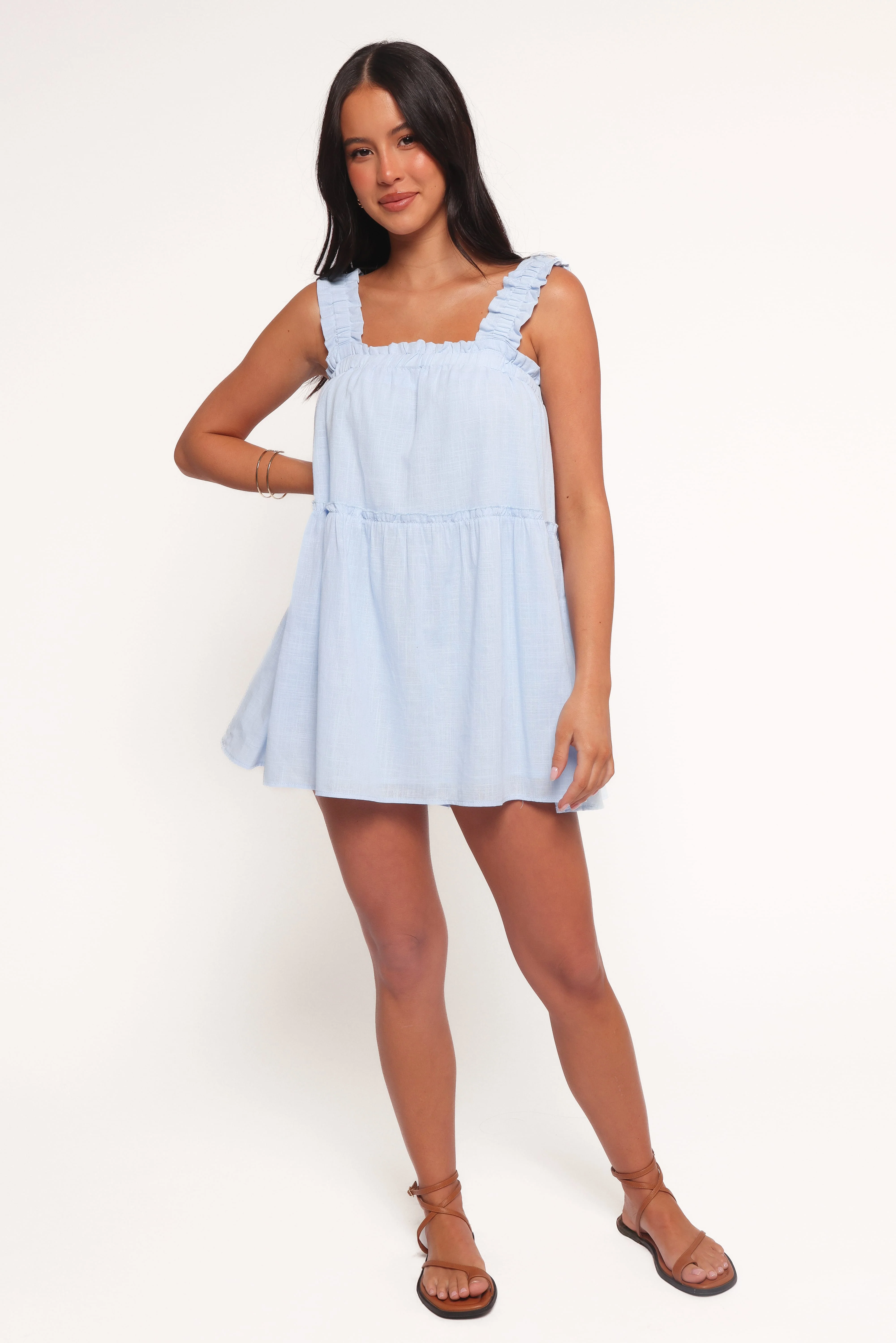 Elena Mini Dress - Light Blue - Image 2