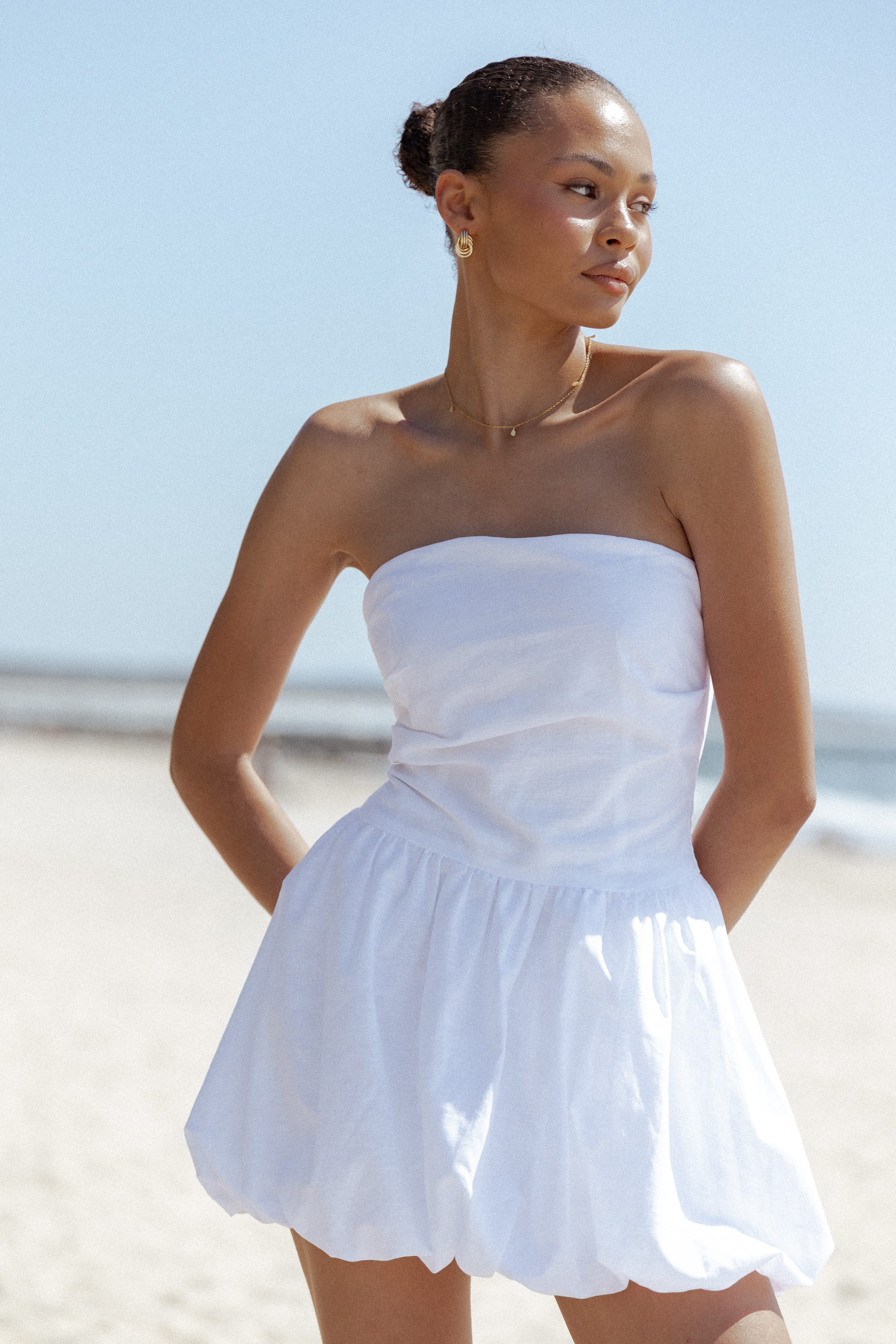 Ella Mini Dress - White - Image 2