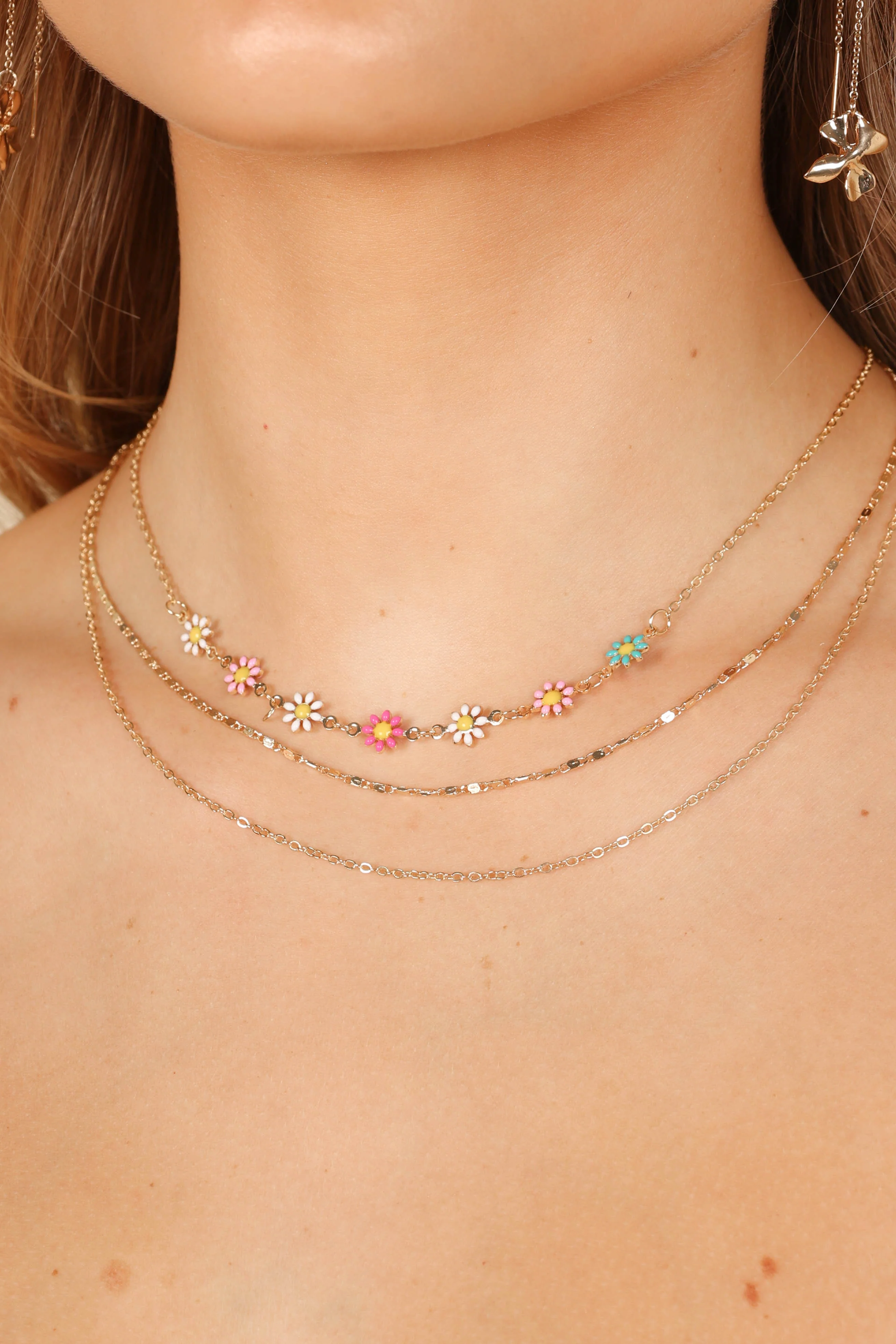 Ellody Flower Necklace Set - Gold - Image 2