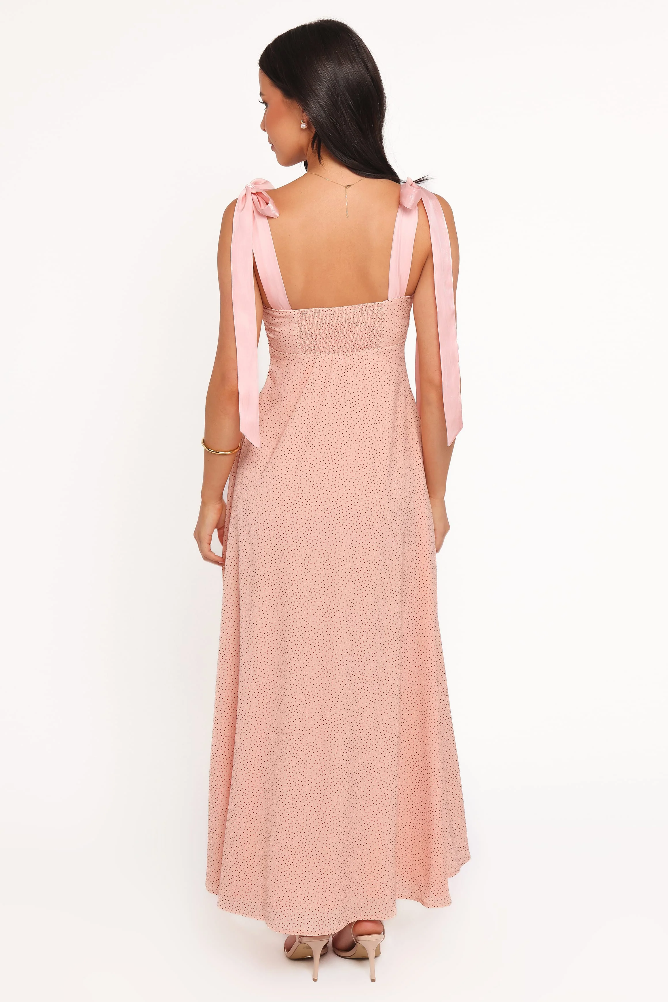 Ellody Maxi Dress - Peach Polka Dot - Image 5