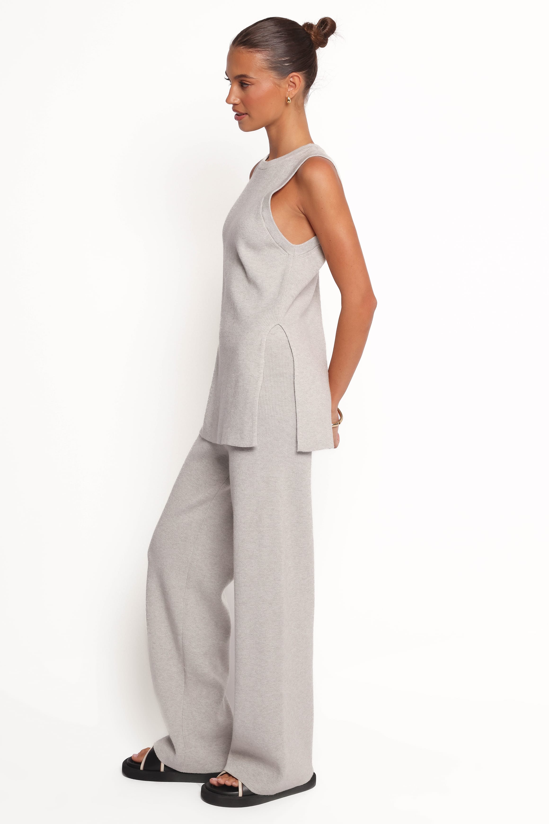 Ellory Knitted Pant Set - Light Grey - Image 4