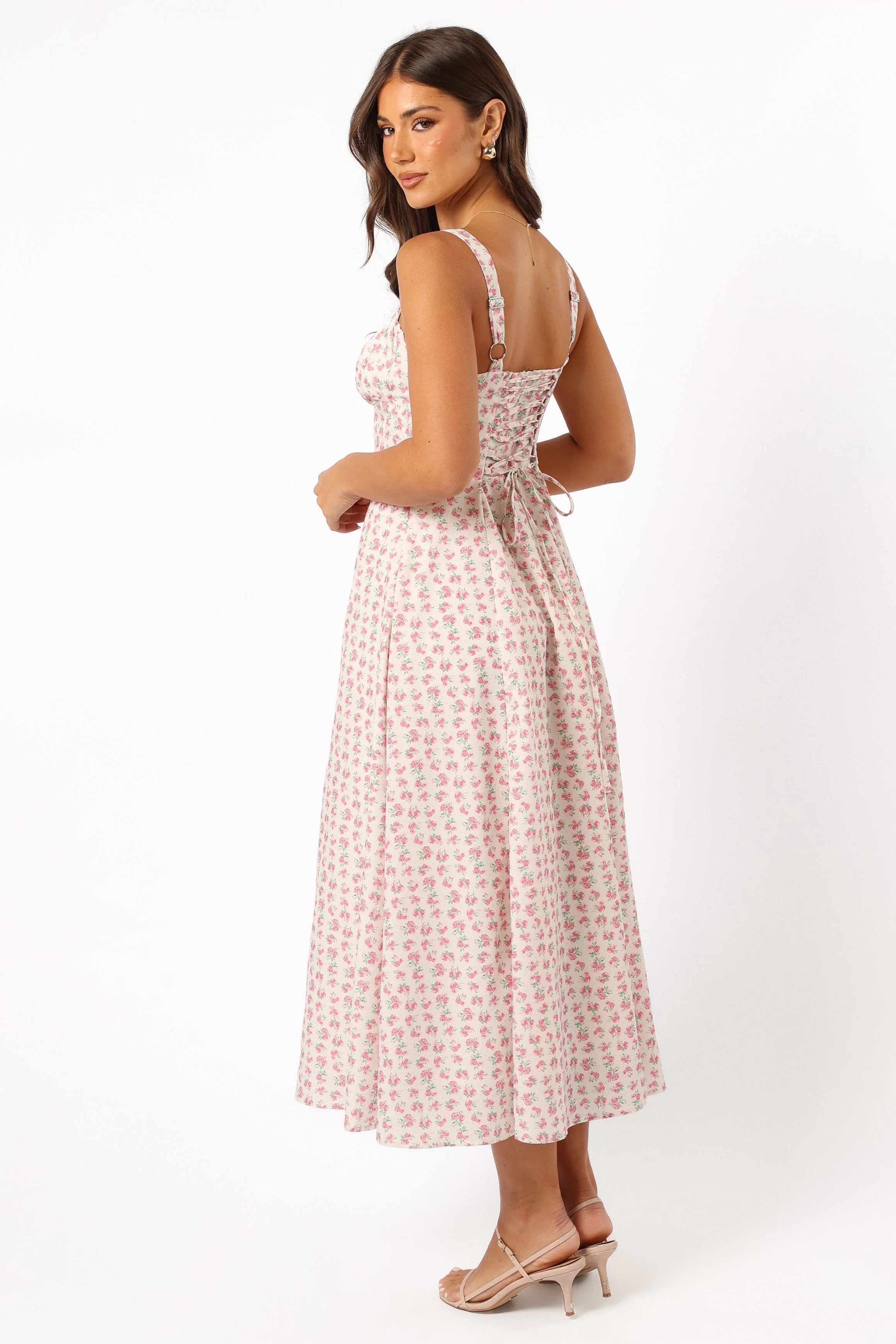 Elodie Midi Dress - Pink Floral - Image 7