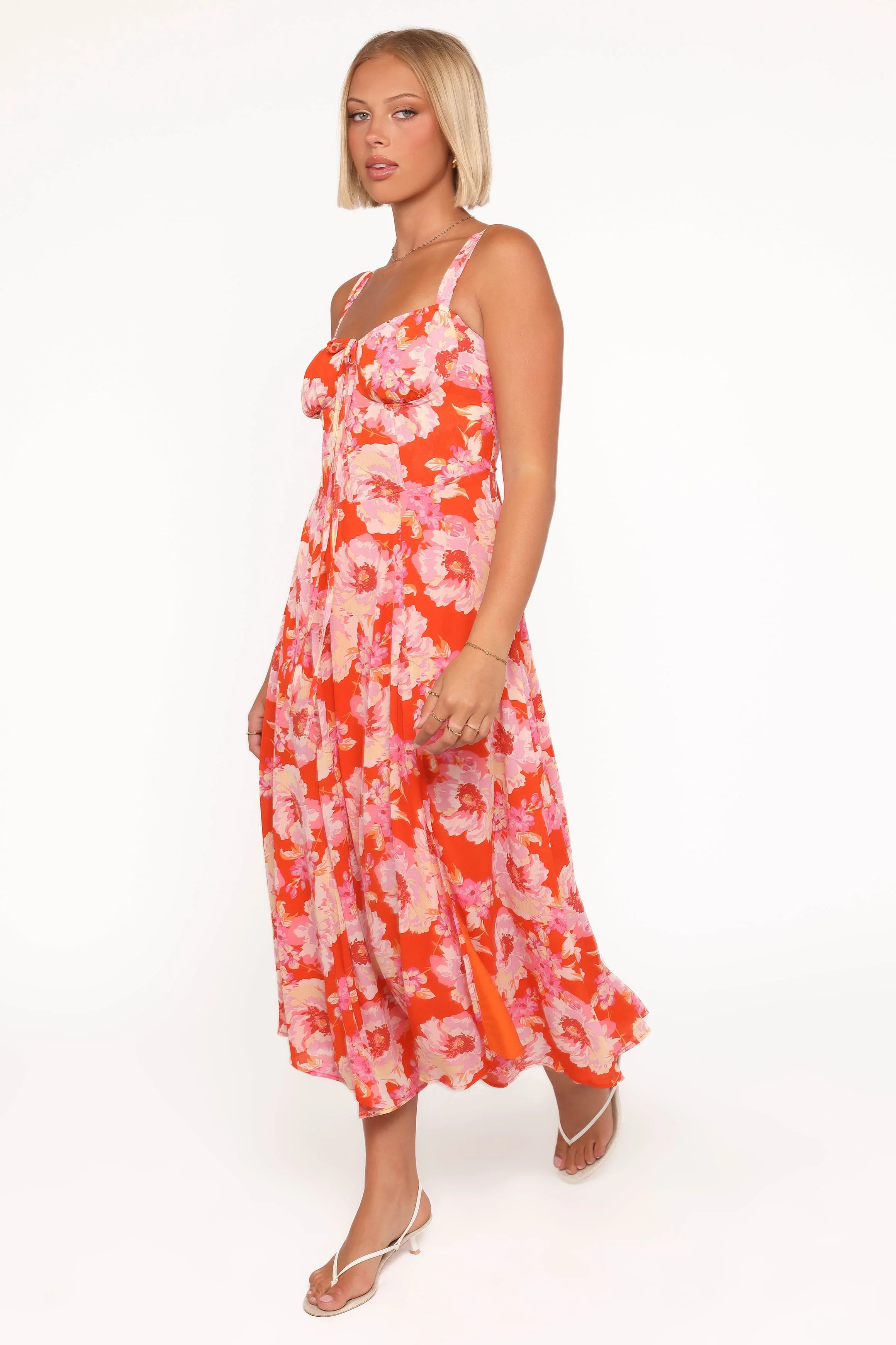 Elodie Midi Dress - Red Floral - Image 3