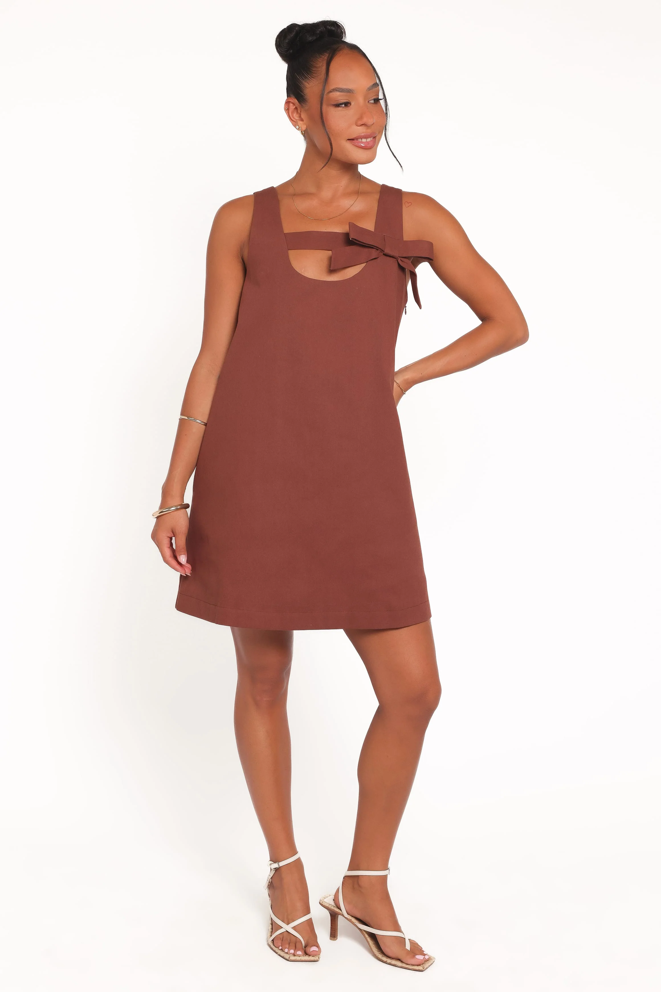 Elyria Mini Dress - Brown - Image 5
