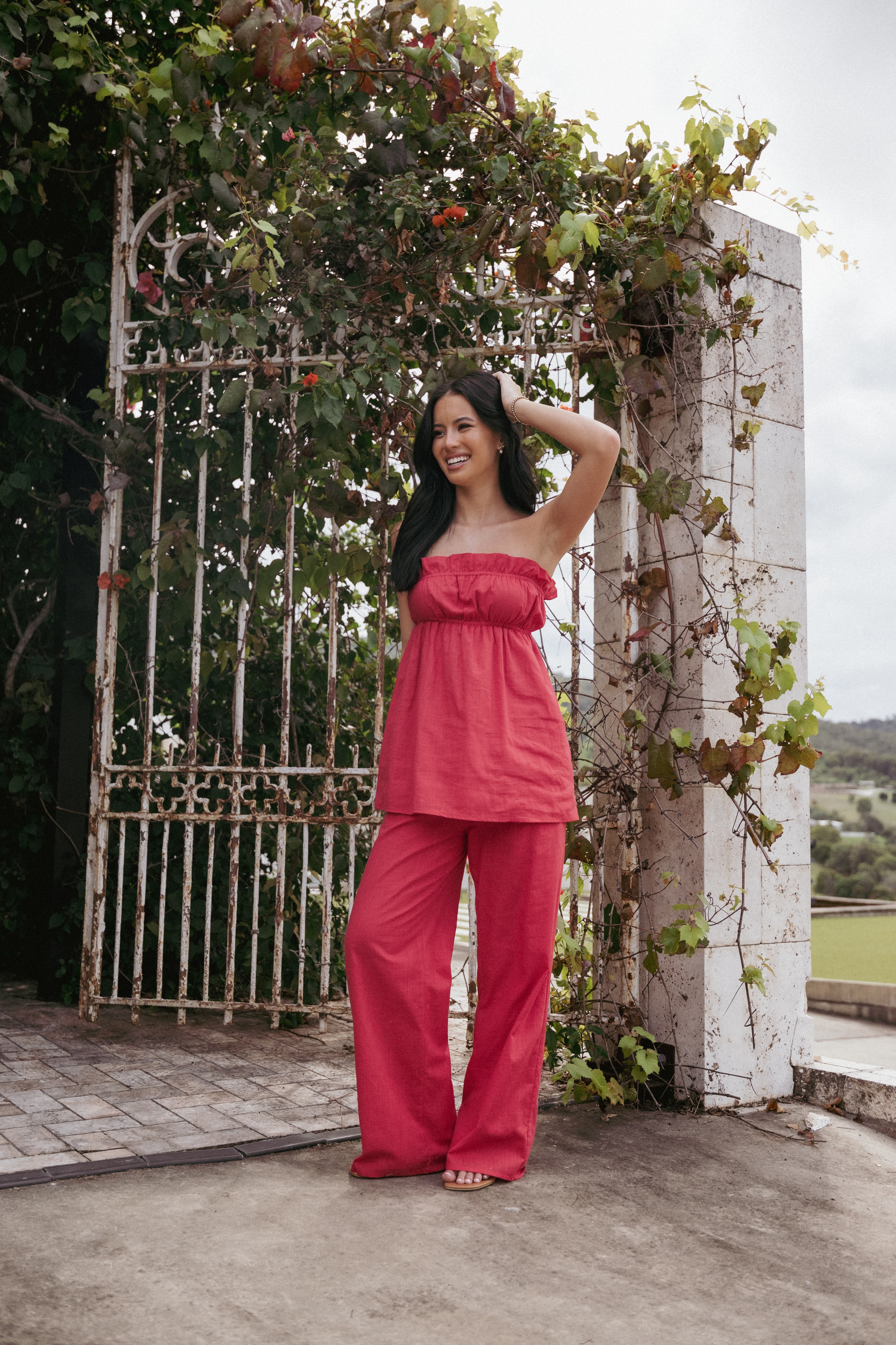 Ember Cotton Pants - Red - Image 10