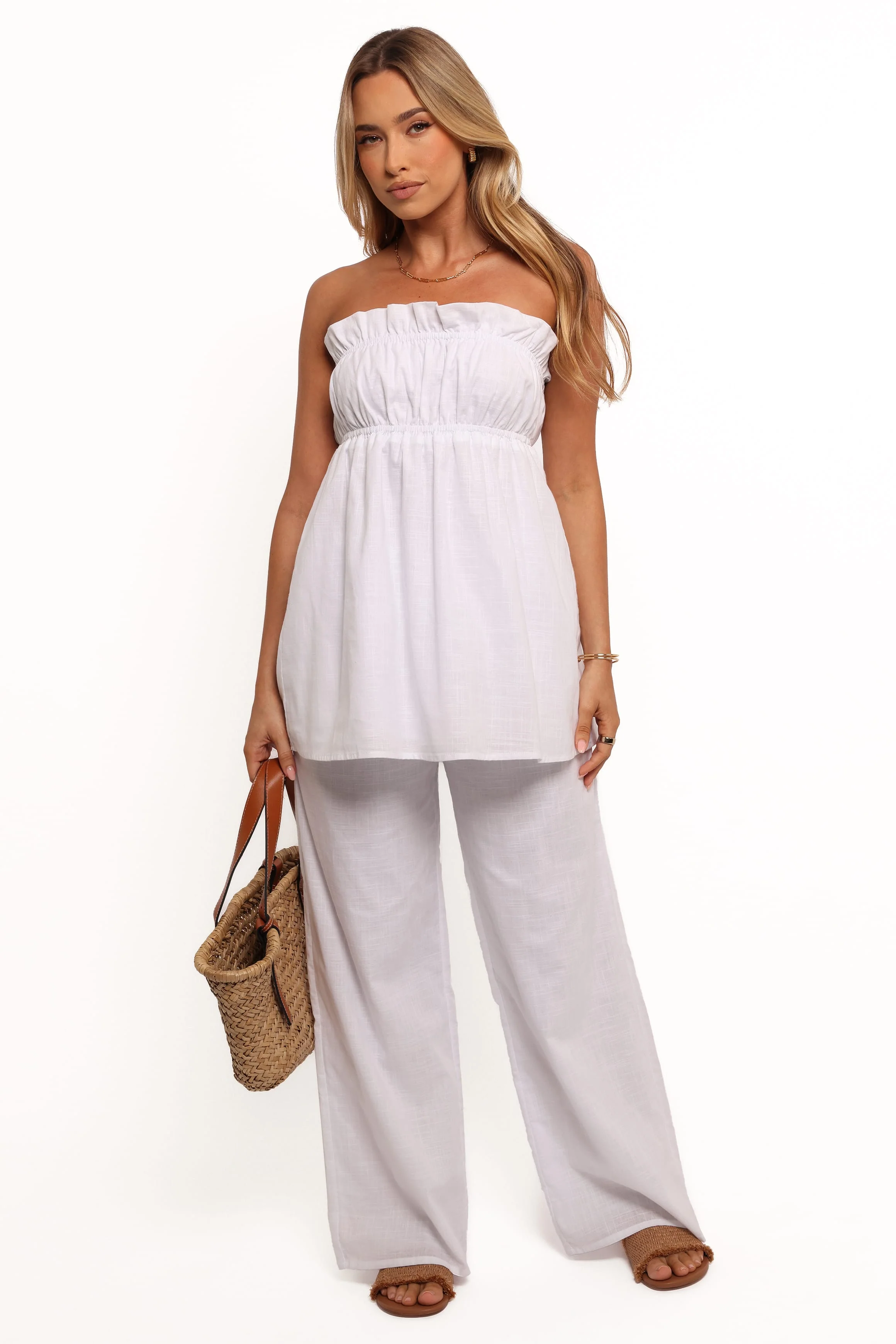 Ember Strapless Tunic Top - White - Image 3