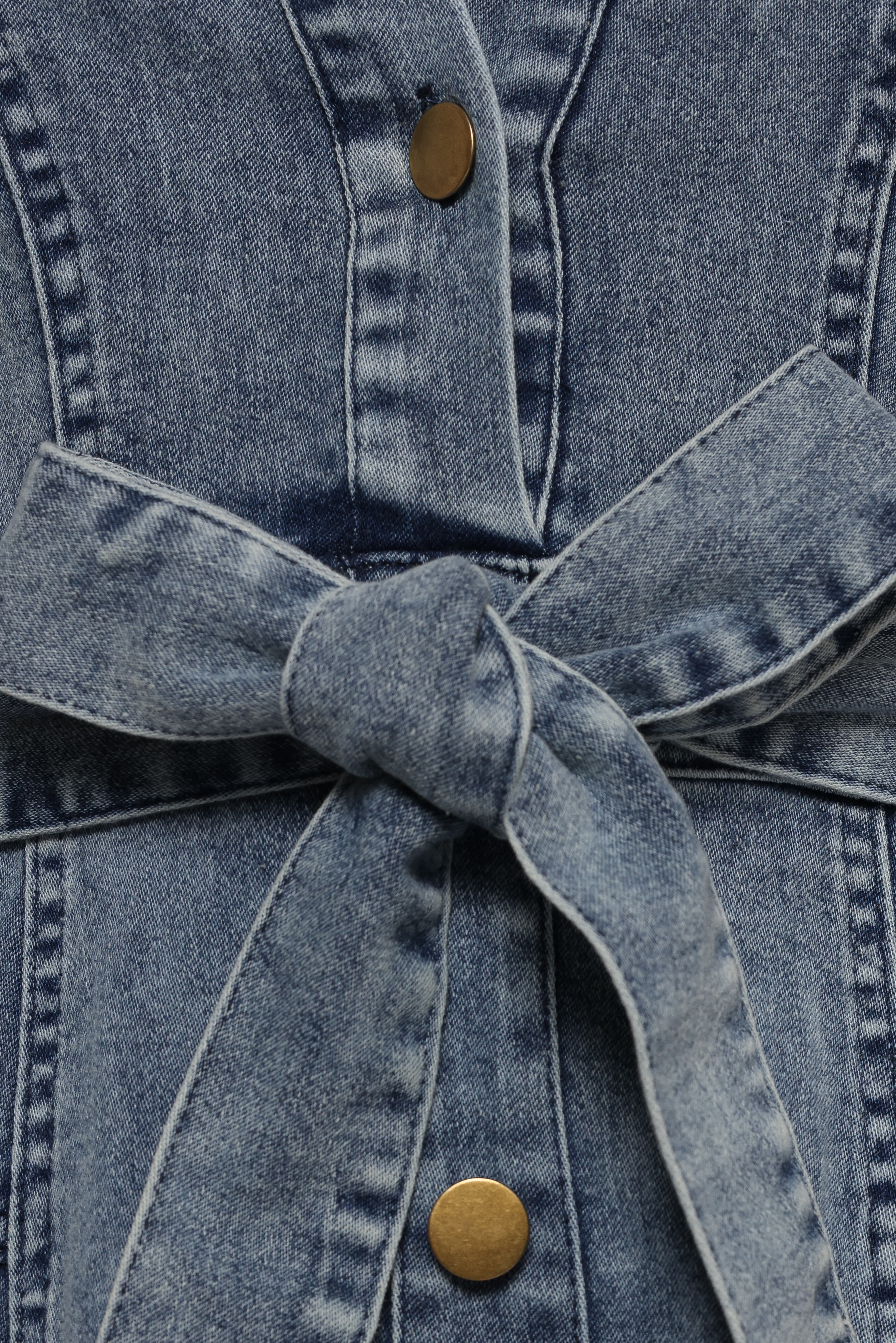 Emberly Long Sleeve Maxi Dress - Denim - Image 7