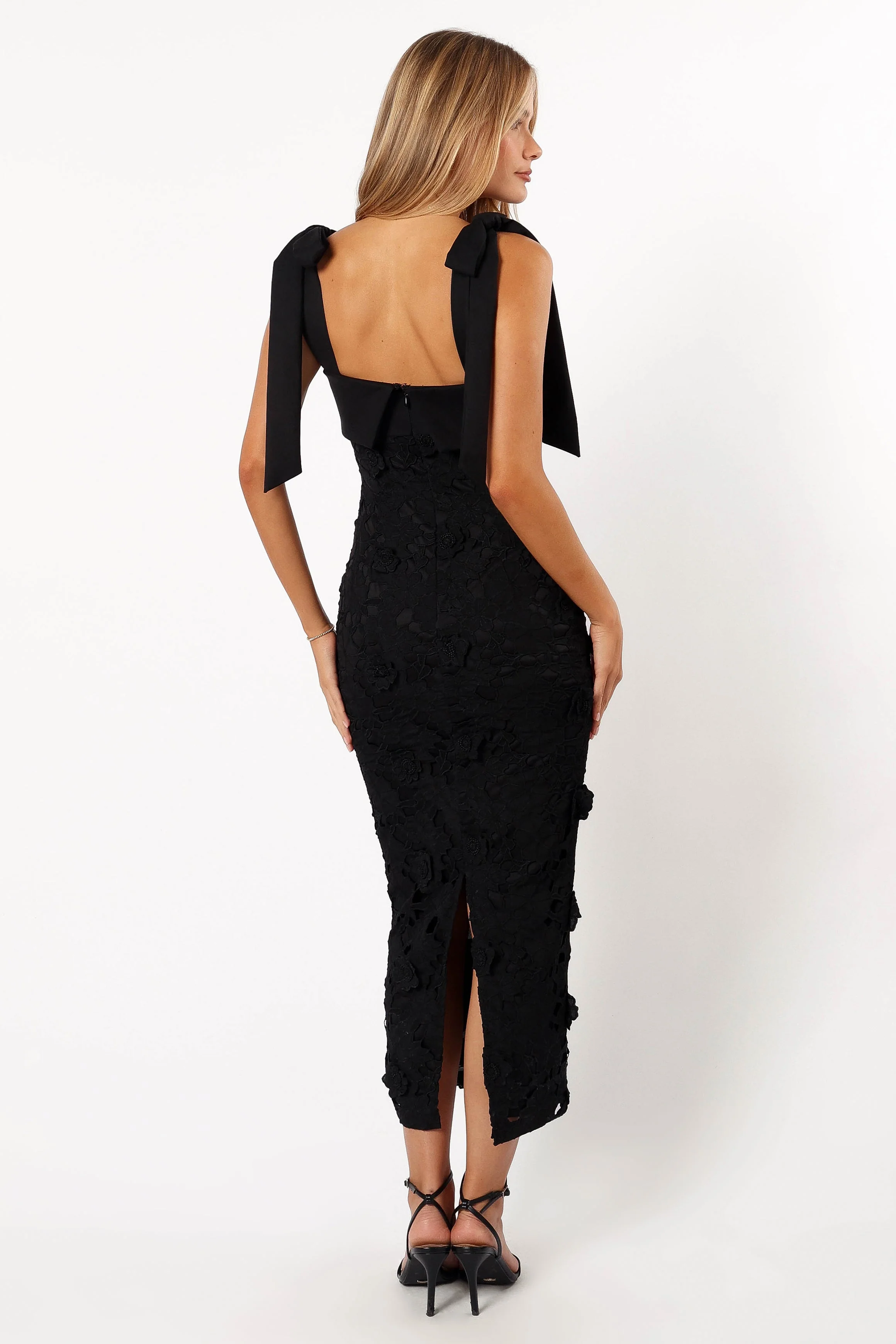 Emersyn Midi Lace Dress - Black - Image 4