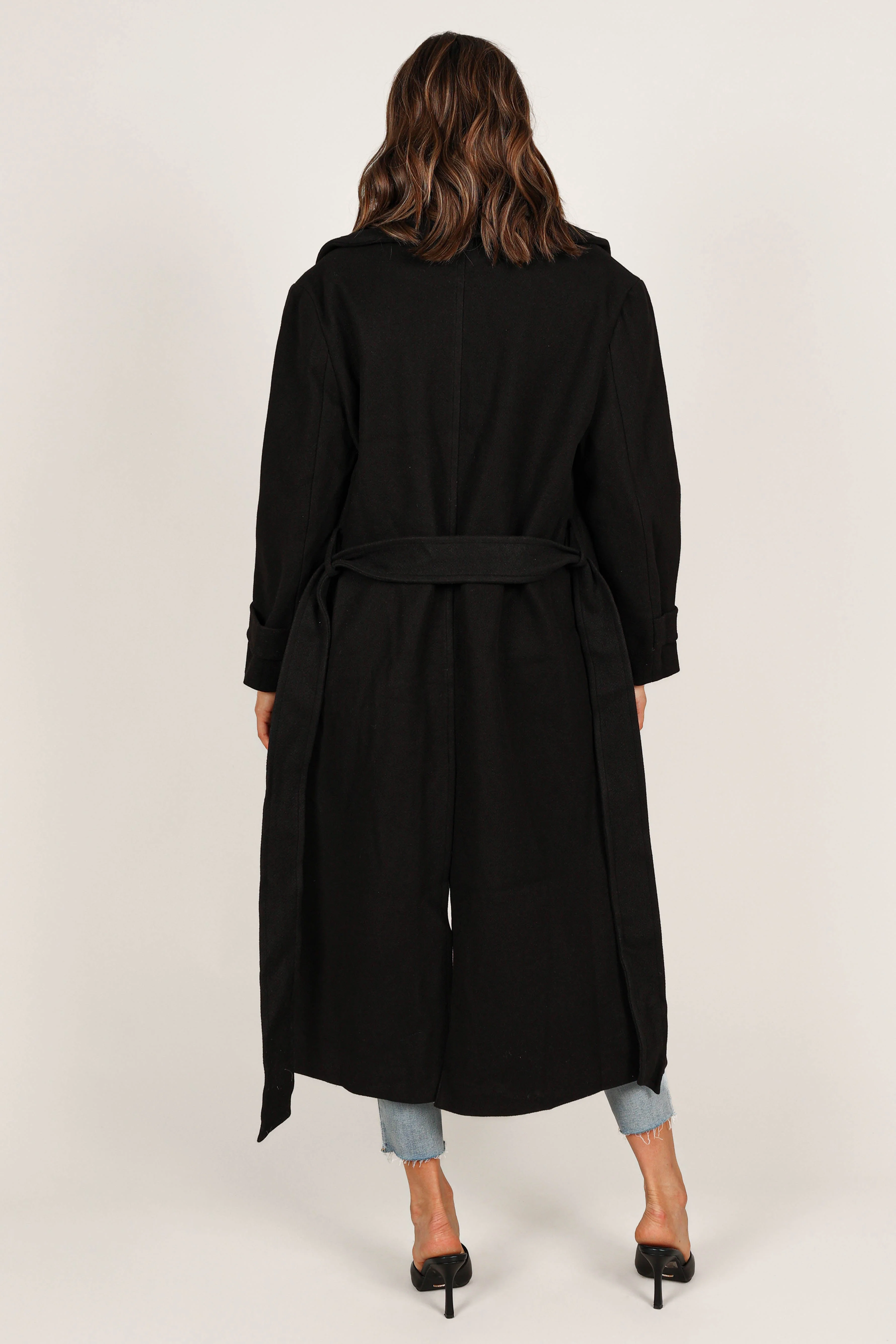 Emersyn Tie Front Coat - Black - Image 5
