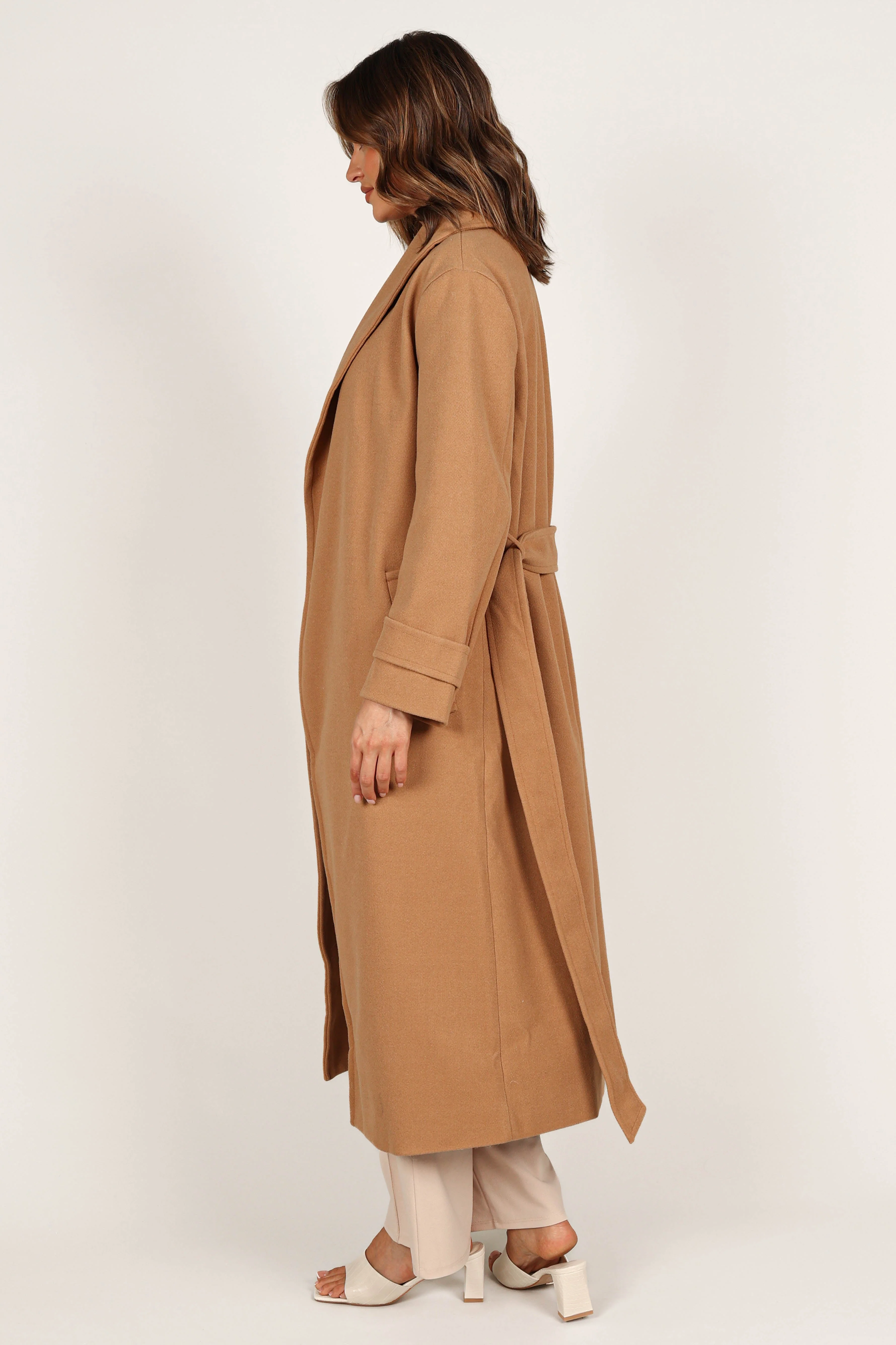 Emersyn Tie Front Coat - Camel - Image 7