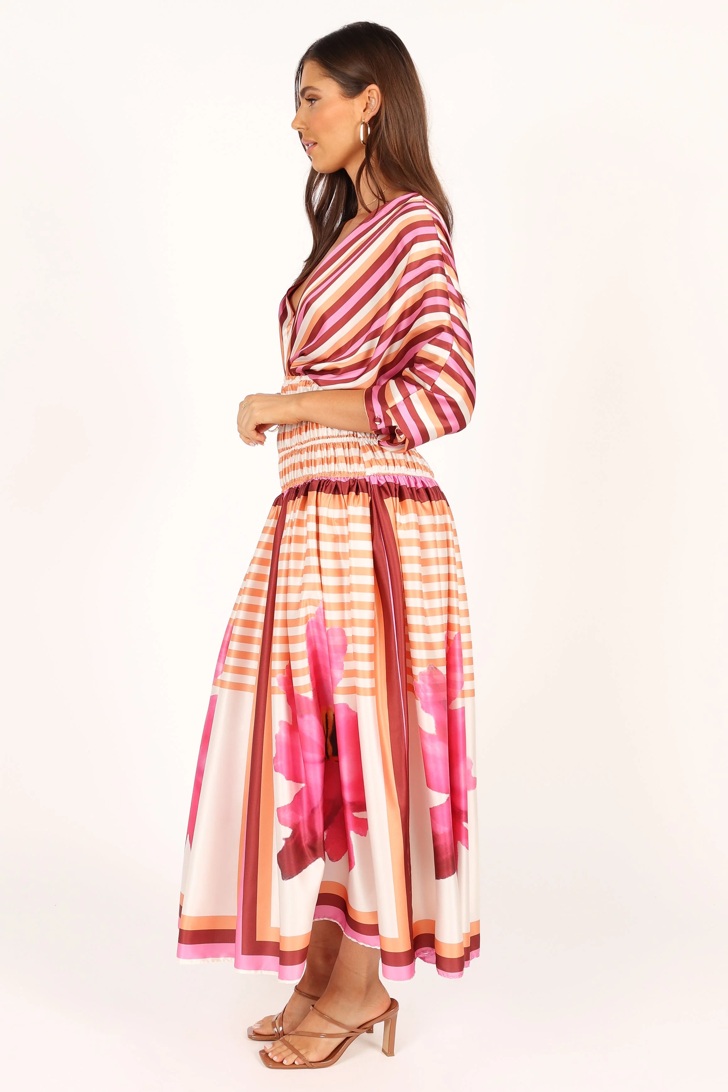 Emilia Long Sleeve Maxi Dress - Pink Stripe - Image 3
