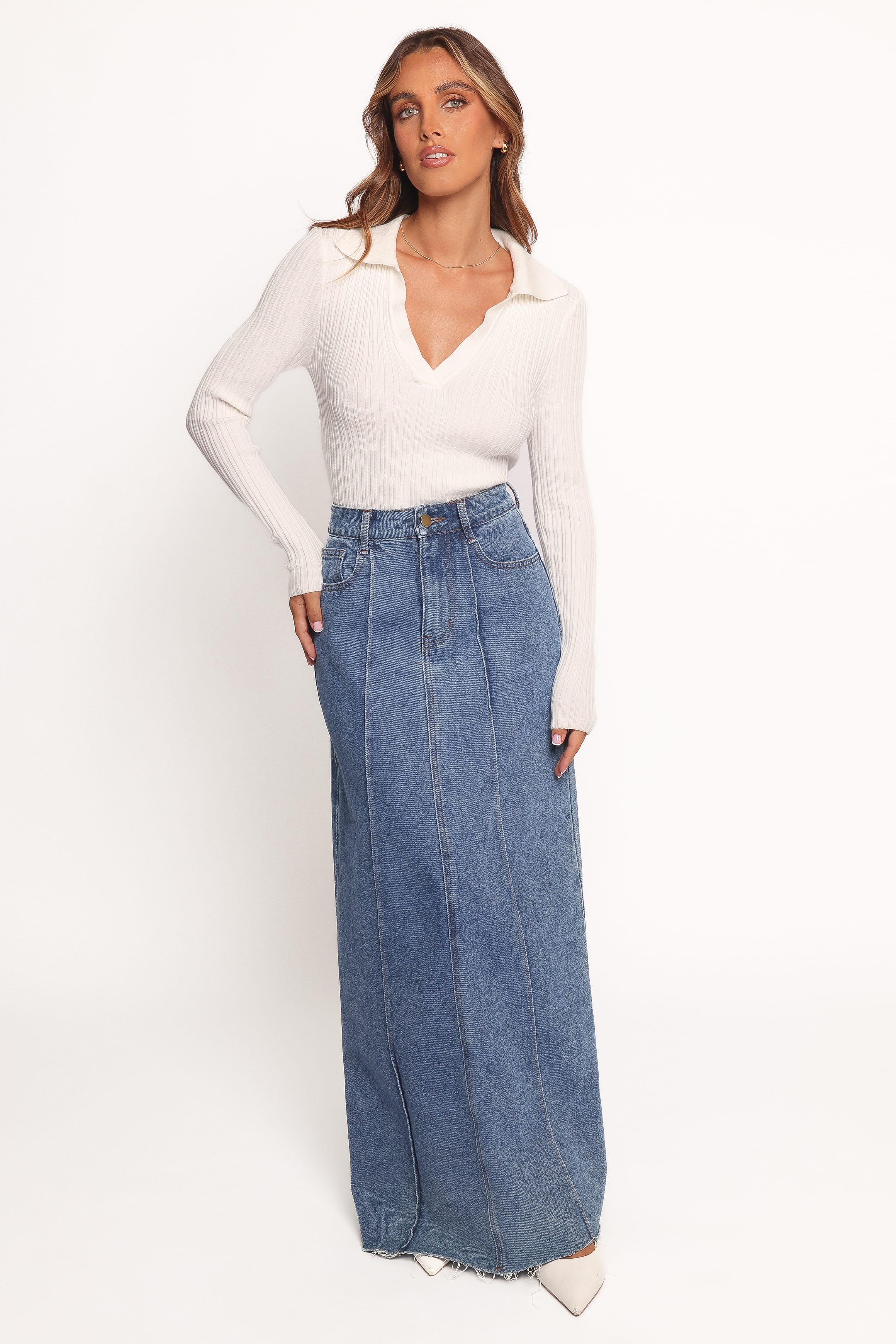 Emmerson Long Sleeve Knit Top - White - Image 6