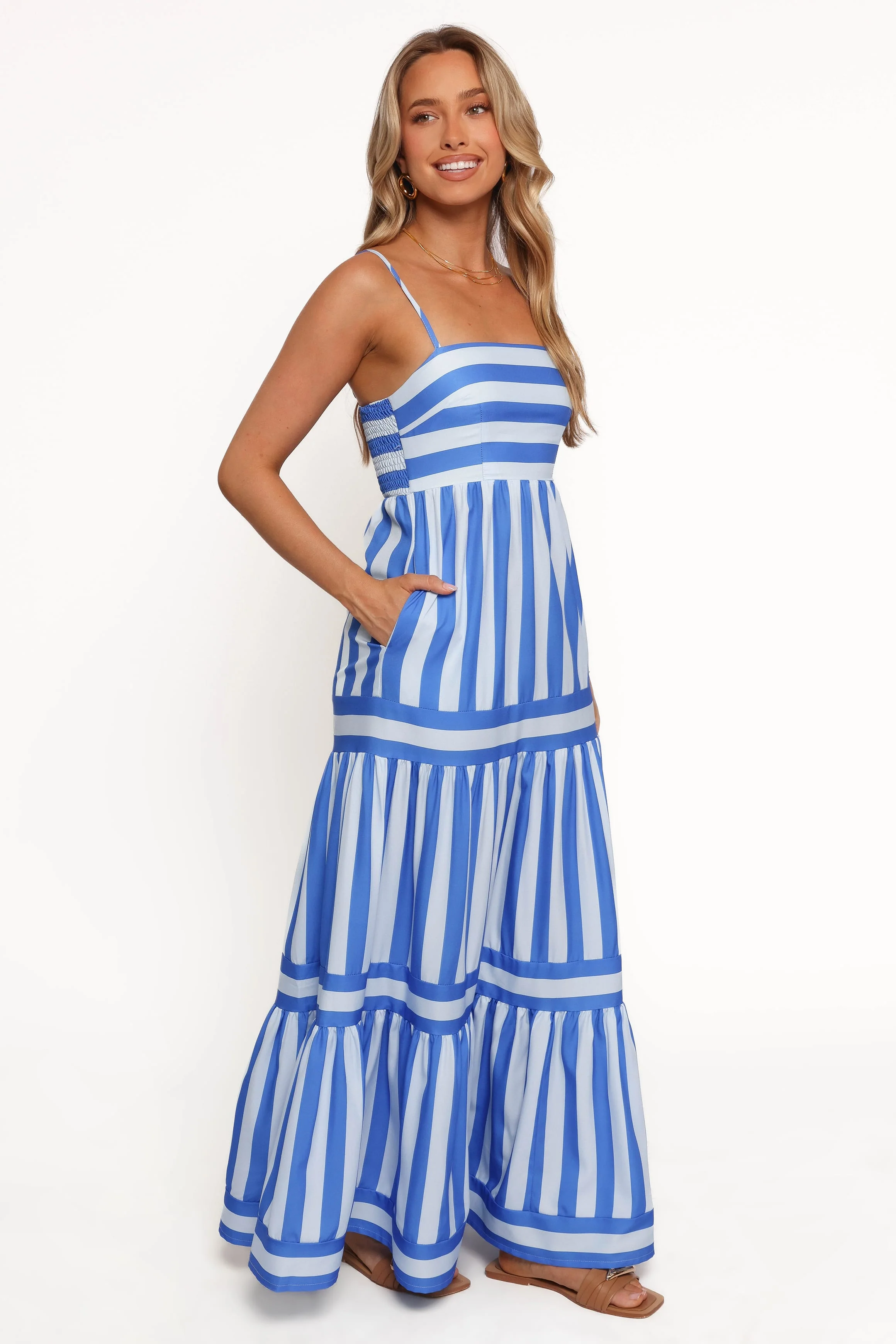Emry Maxi Dress - Blue Stripe - Image 6