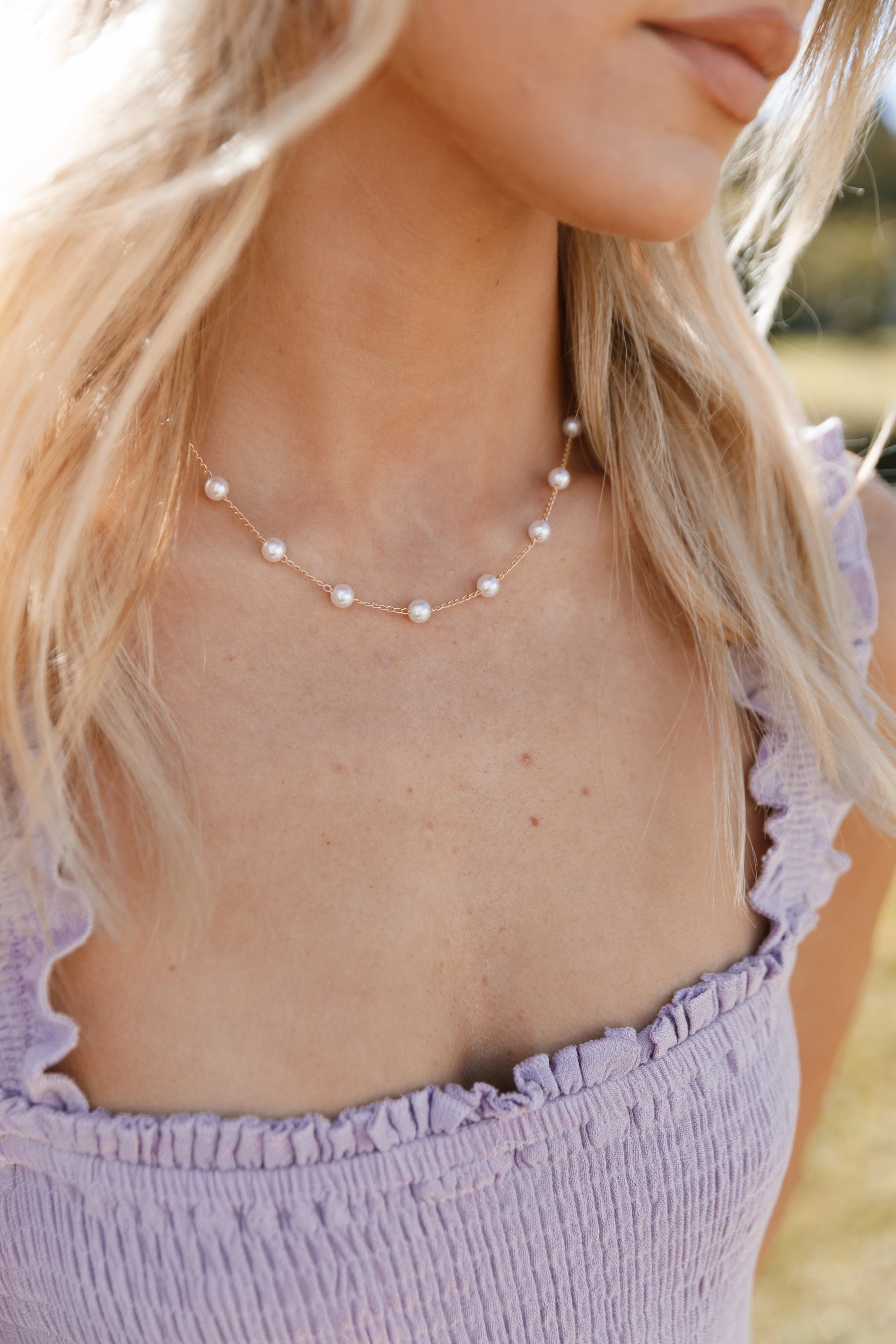Eroque Necklace - Gold/pearl - Image 3