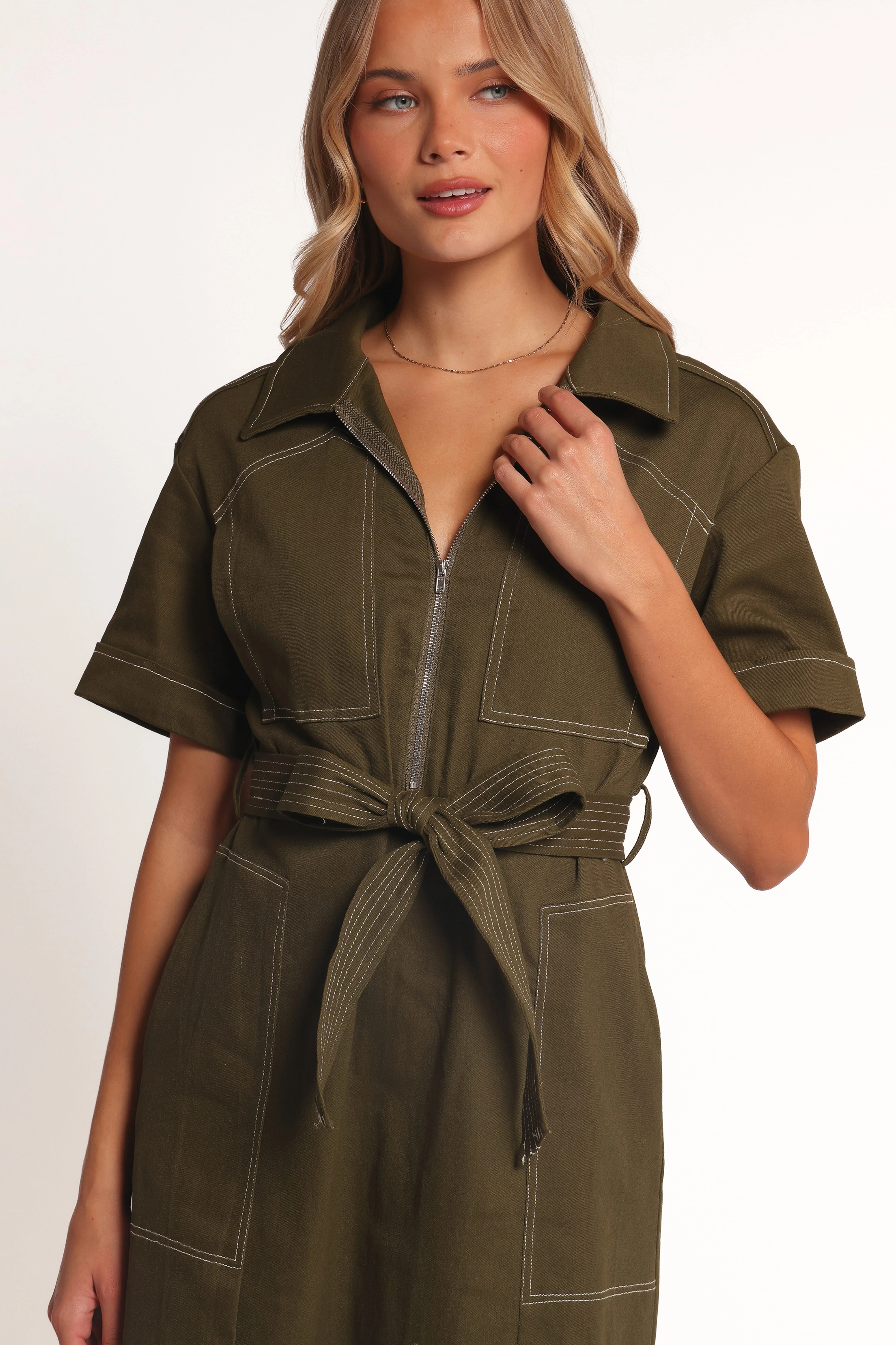 Evans Midi Dress - Olive - Image 6
