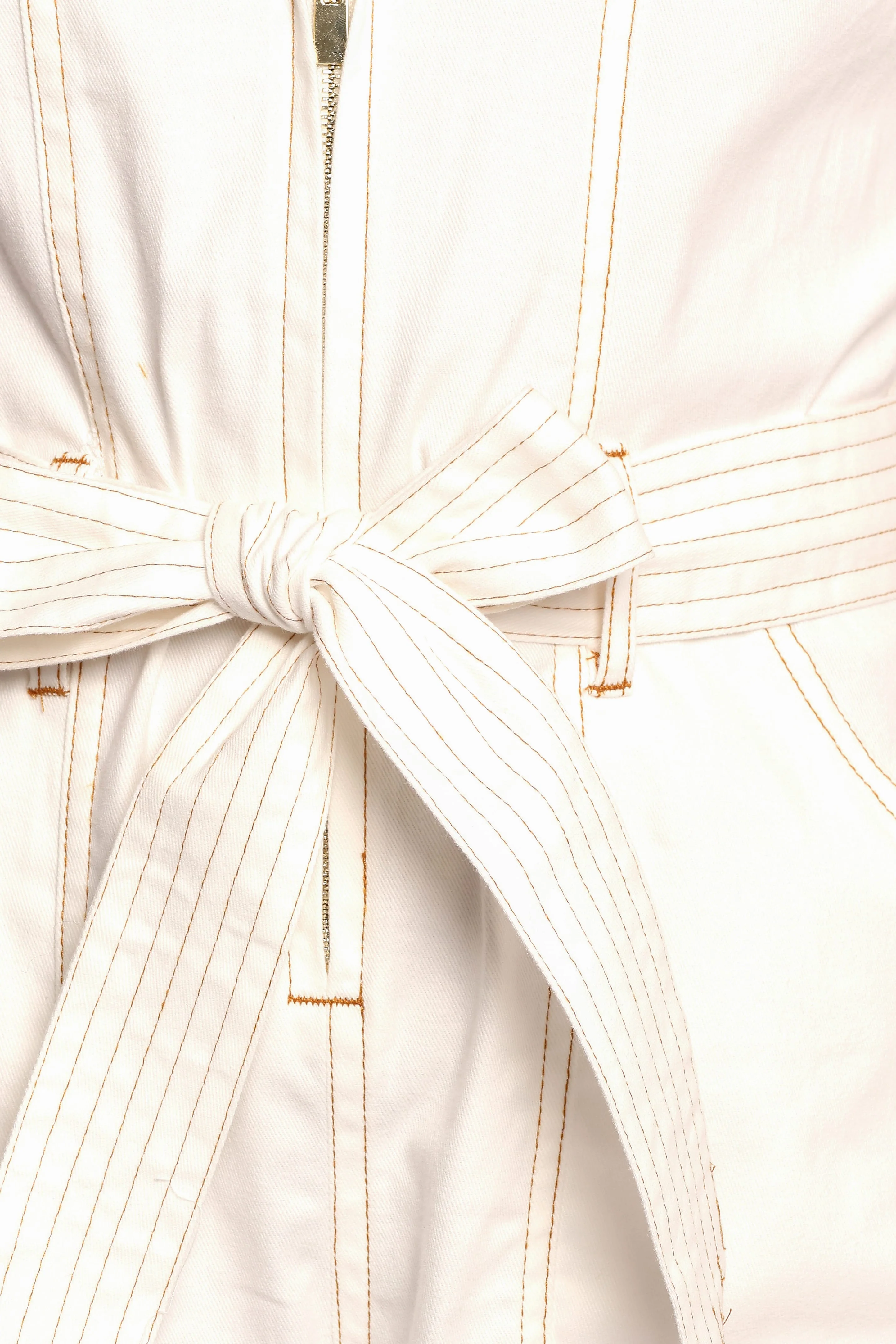Fawn Tie Waist Playsuit - White - Image 7