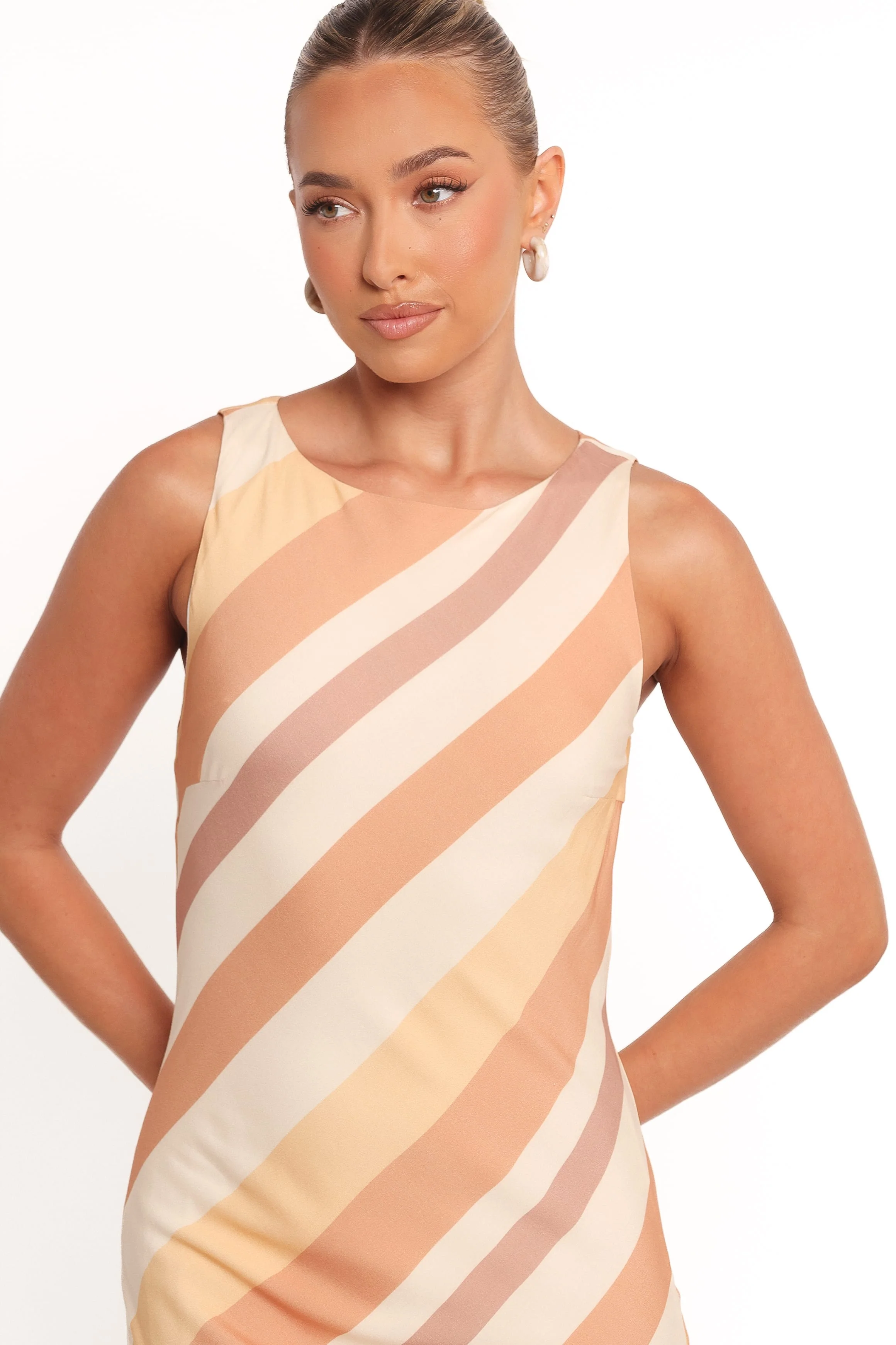 Flavia Maxi Dress - Brown Stripe - Image 5