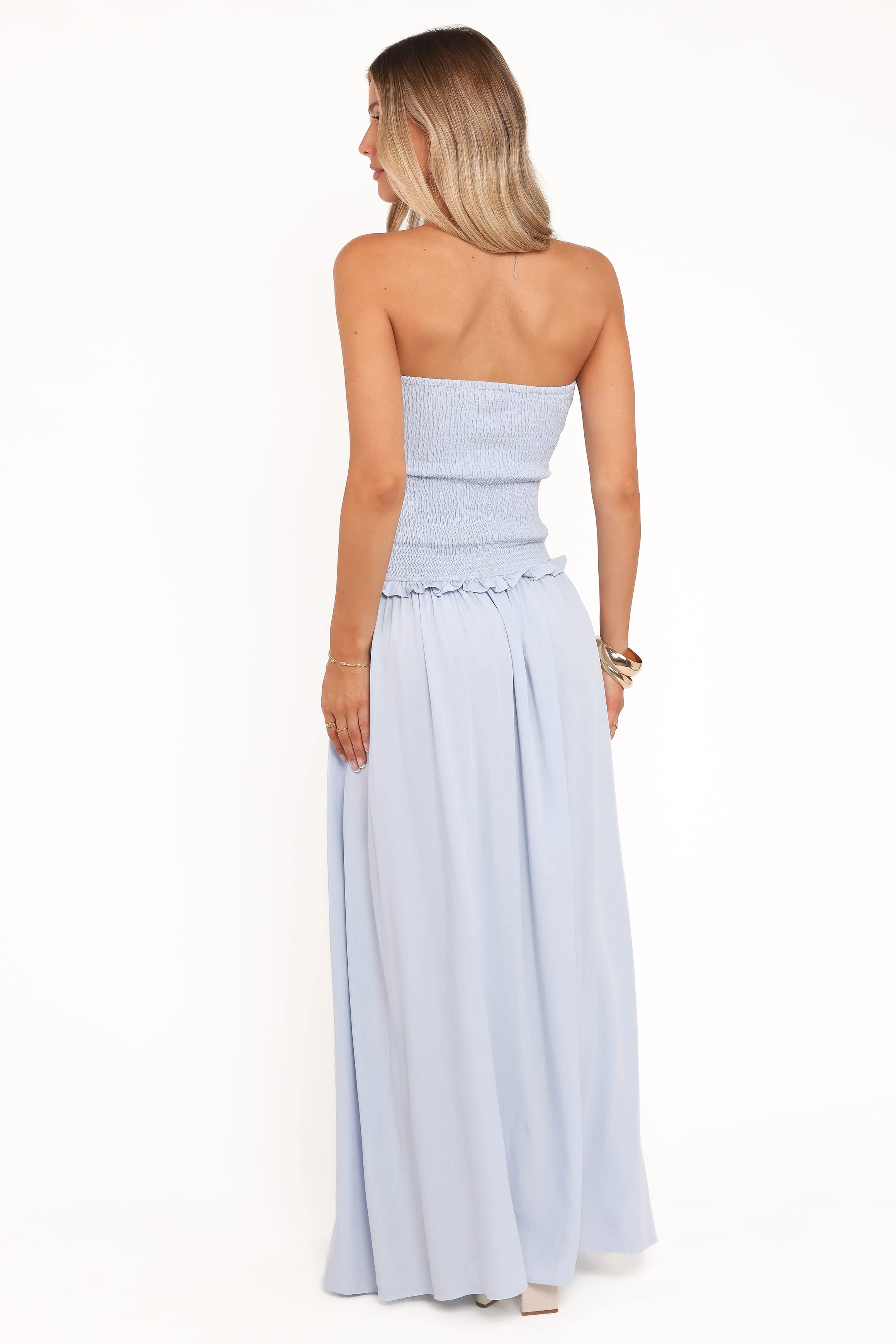 Fleur Strapless Maxi Dress - Pale Blue - Image 5