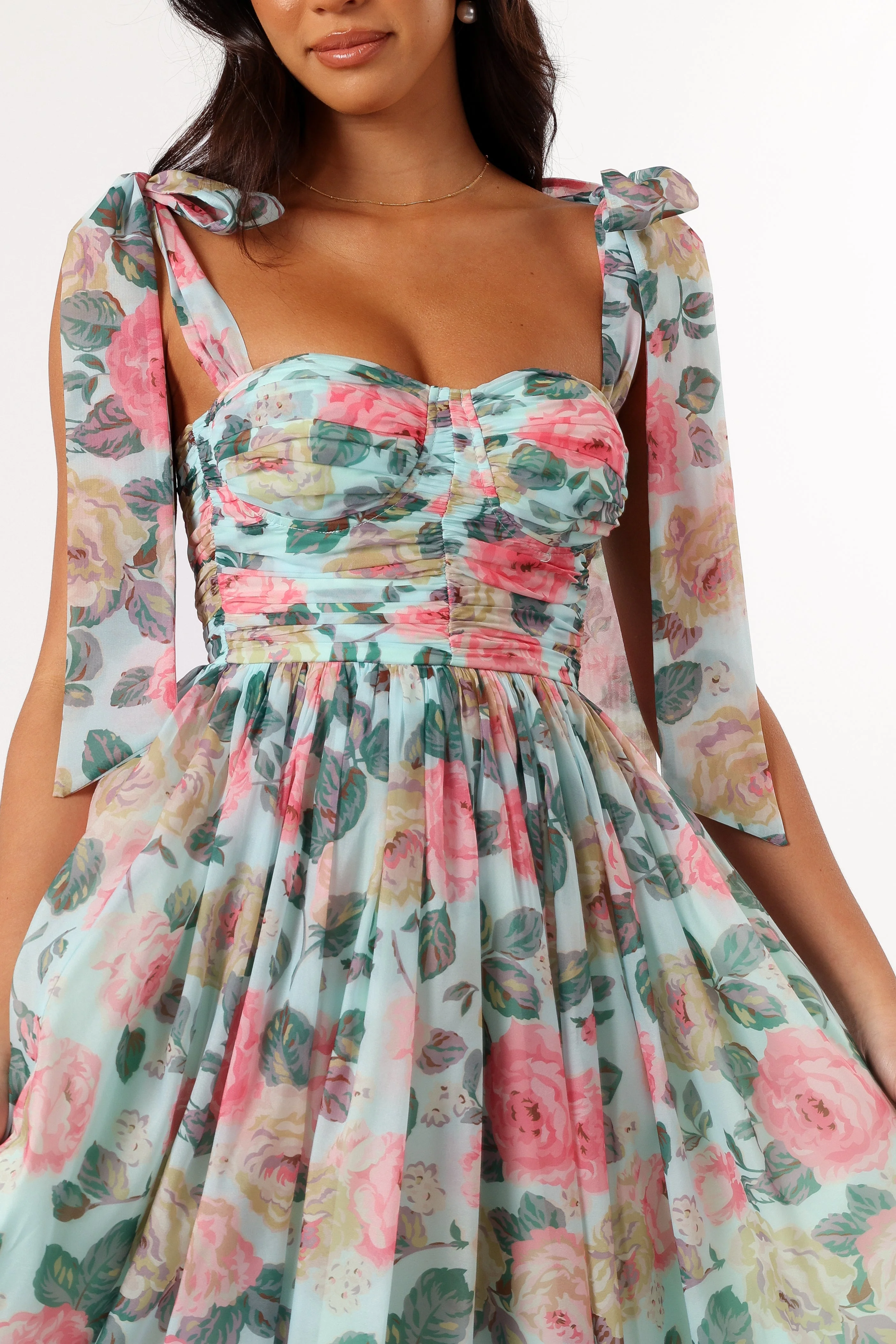 Floret Midi Dress - Blue Multi - Image 5