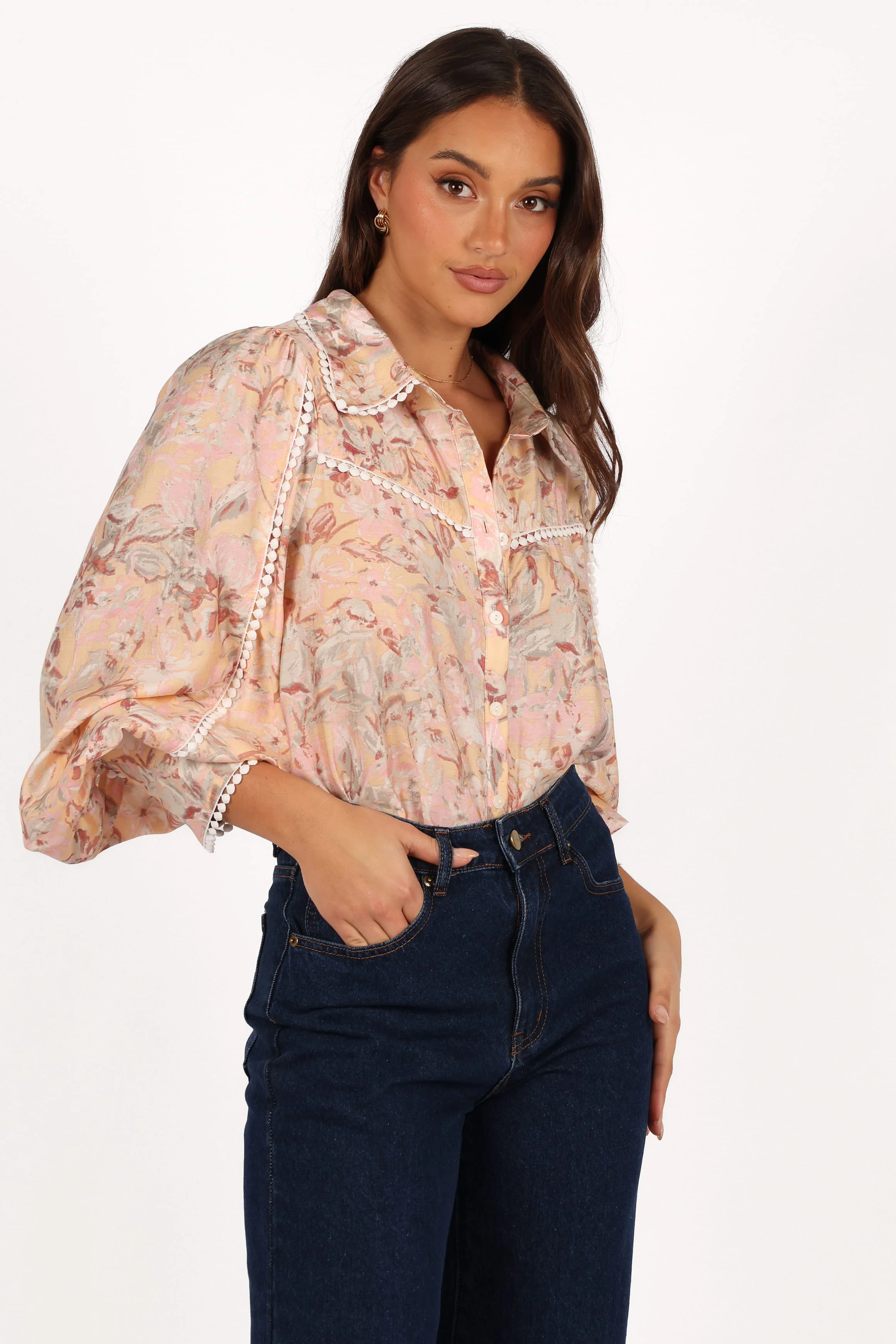Floria Top - Beige Floral - Image 5
