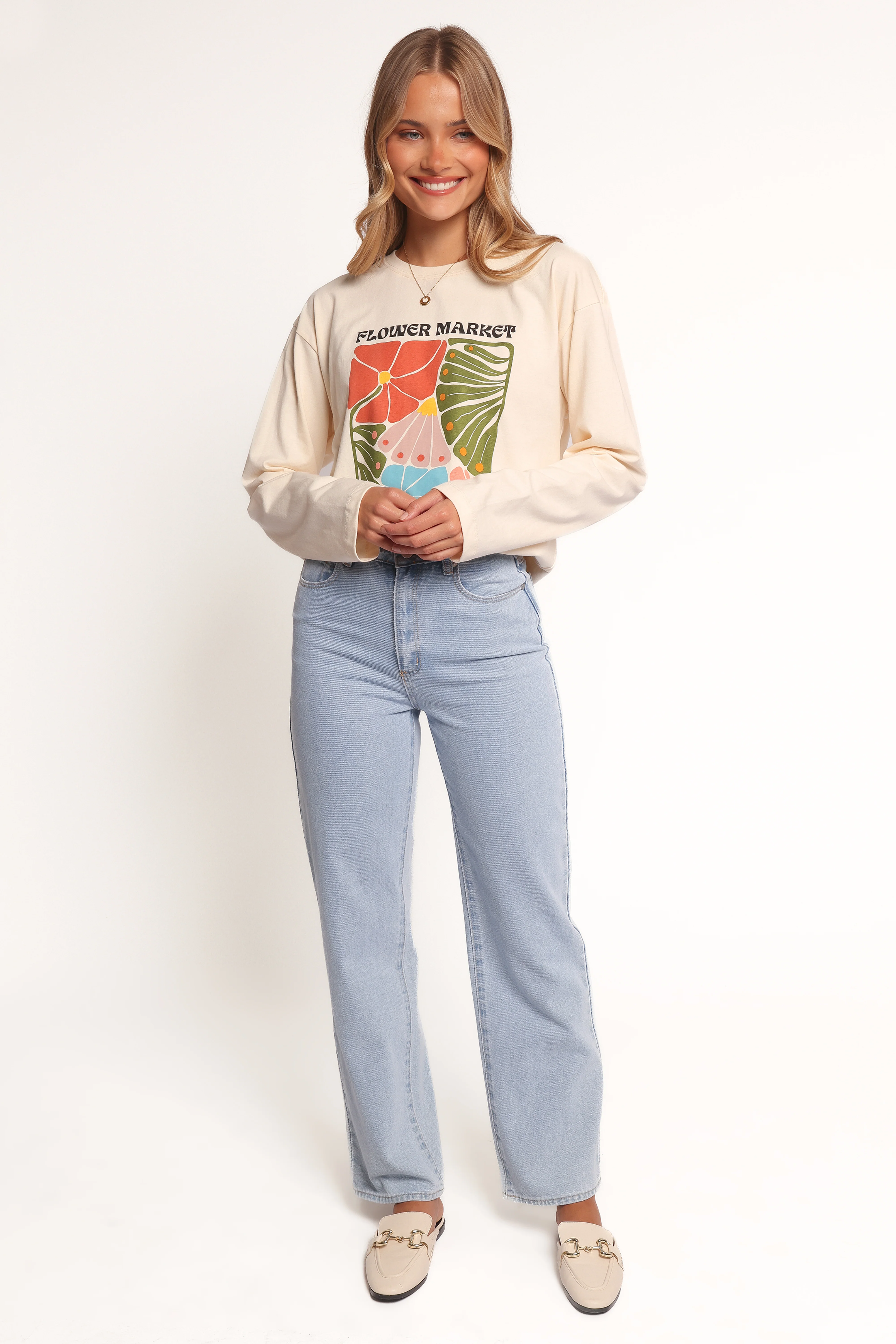 Flower Market Long Sleeve Tee - Cream - Image 6