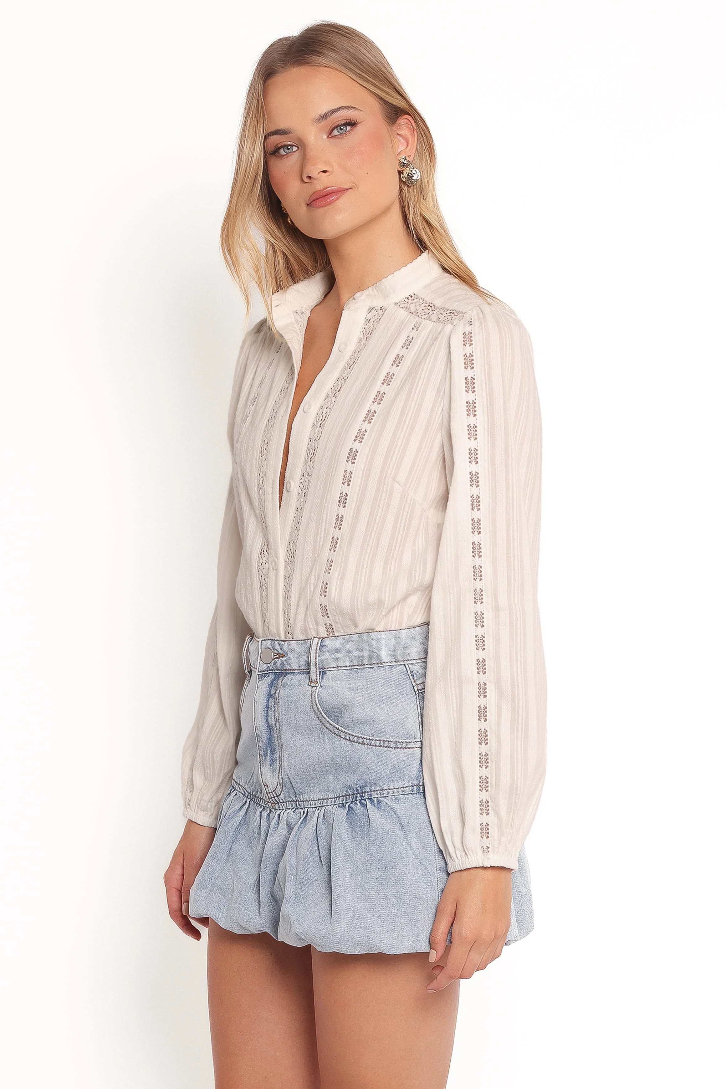 Fomi Denim Bubble Skirt - Medium Denim - Image 4