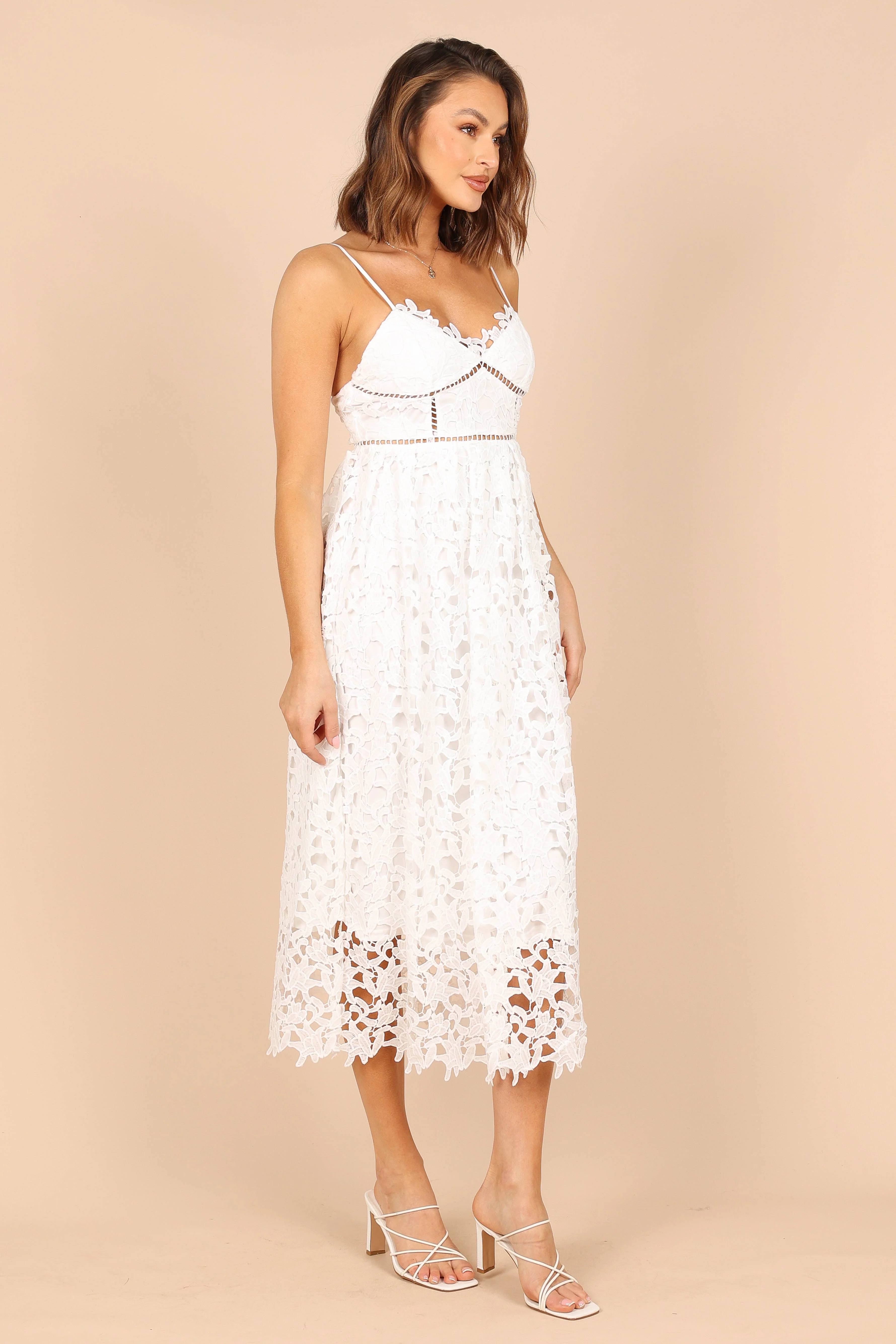 Francheshca Midi Lace Dress - White Lace - Image 6