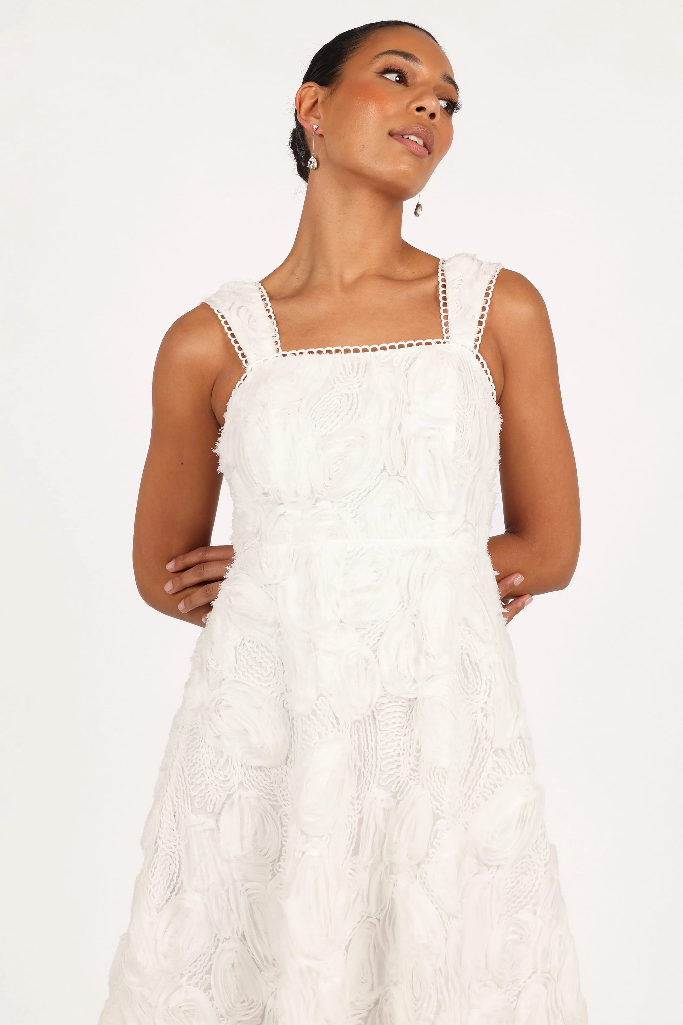 Gabbie Midi Dress - White - Image 4